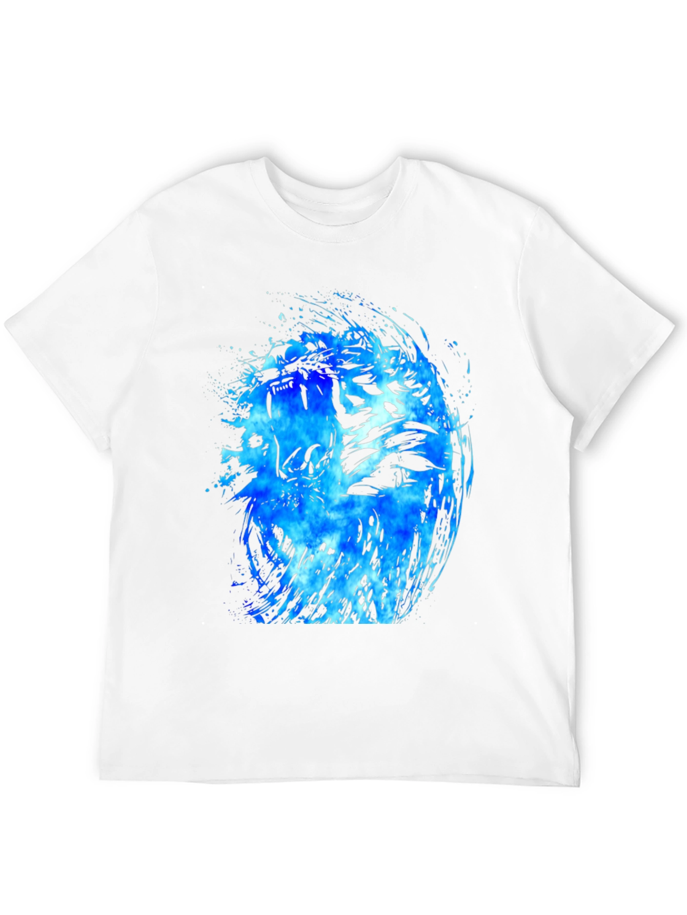 Blue Tiger Graphic Black T-Shirt