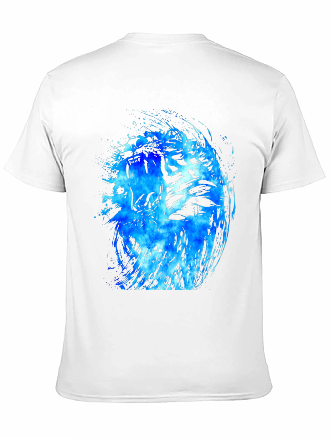 Blue Tiger Graphic Black T-Shirt