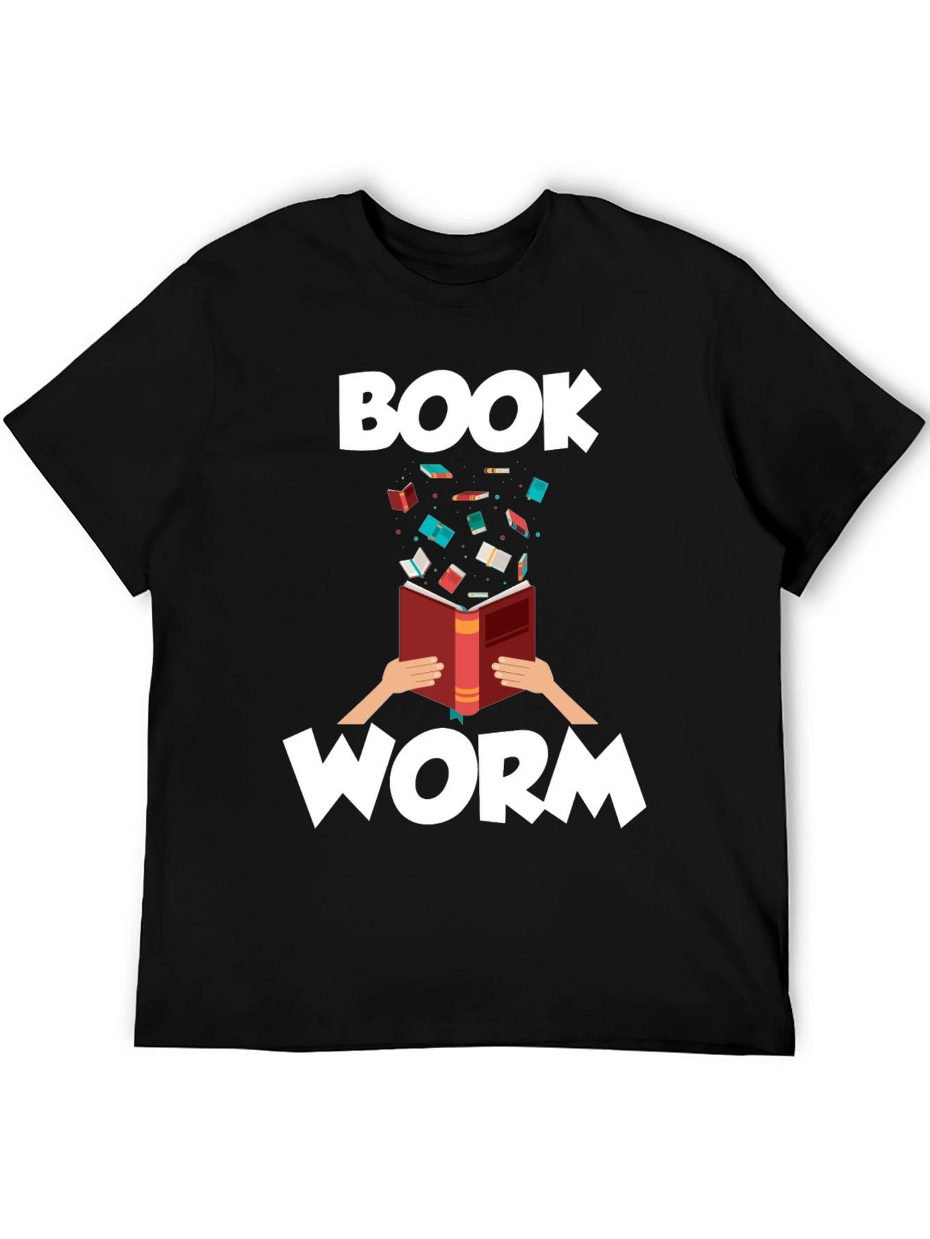 Bookworm Graphic Tee - Black Cotton T-Shirt