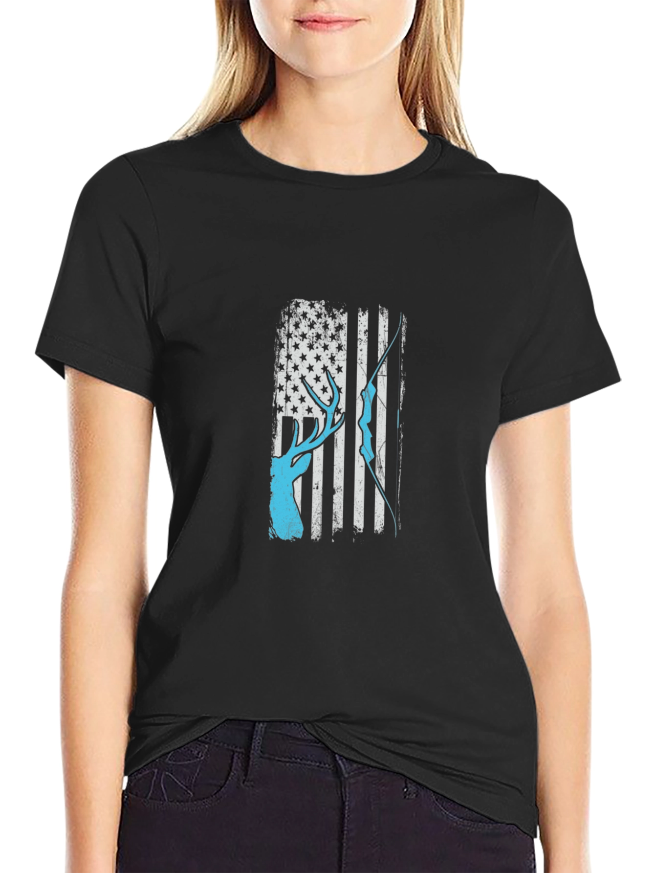 Deer Hunting Flag Graphic Tee