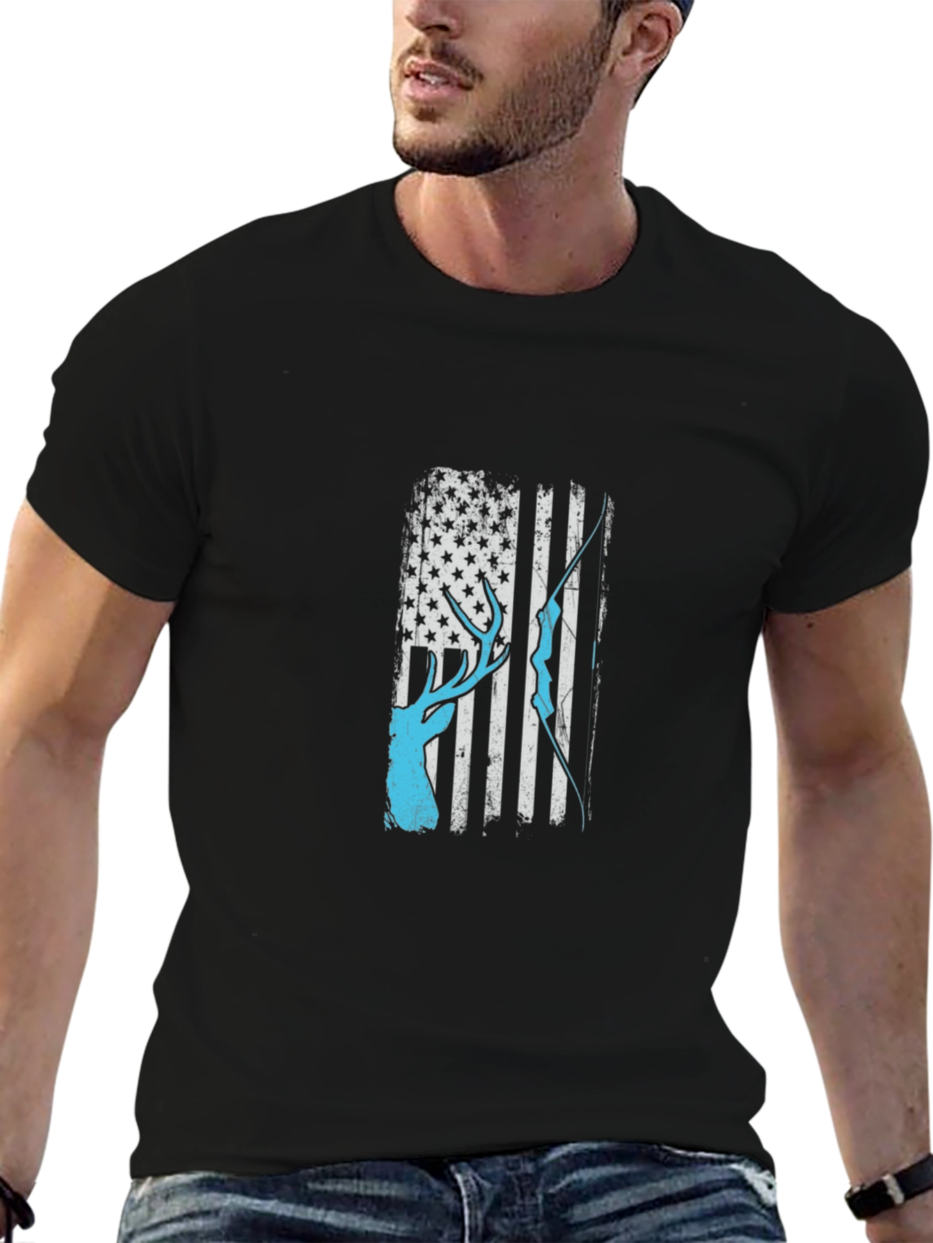 Deer Hunting Flag Graphic Tee
