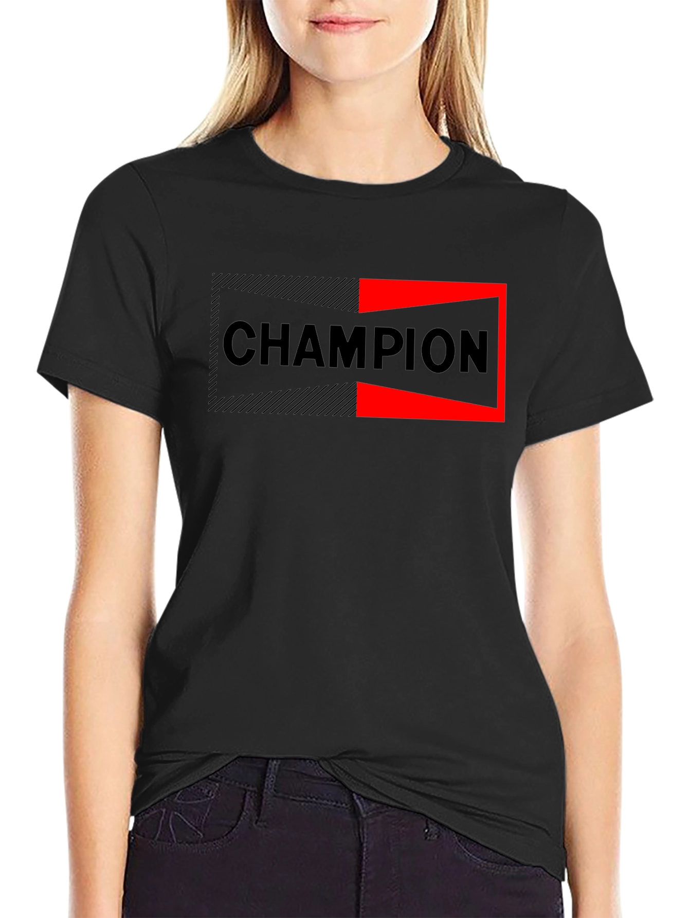 Champion Graphic Print Black T-Shirt for Men