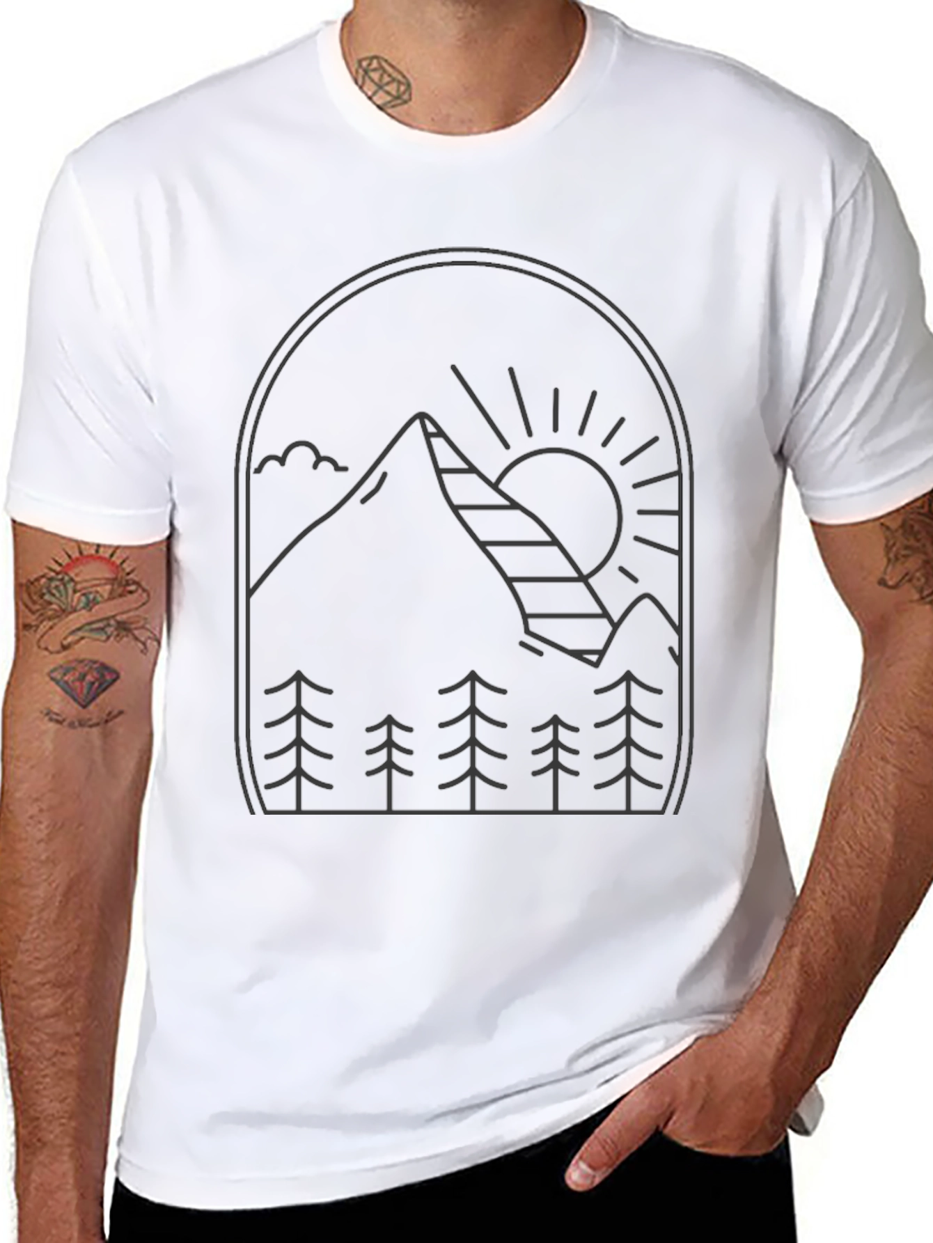 Mountainscape Black Tee