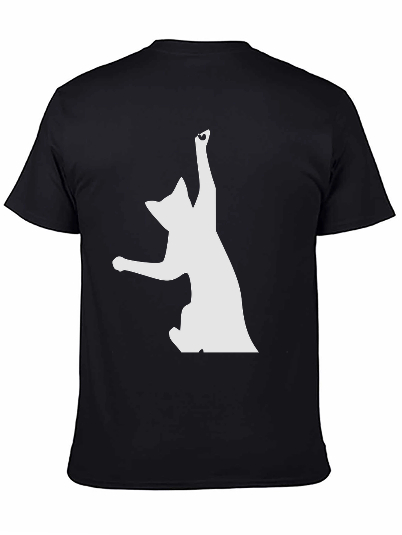 Playful Cat Graphic Black T-Shirt - Unique Design
