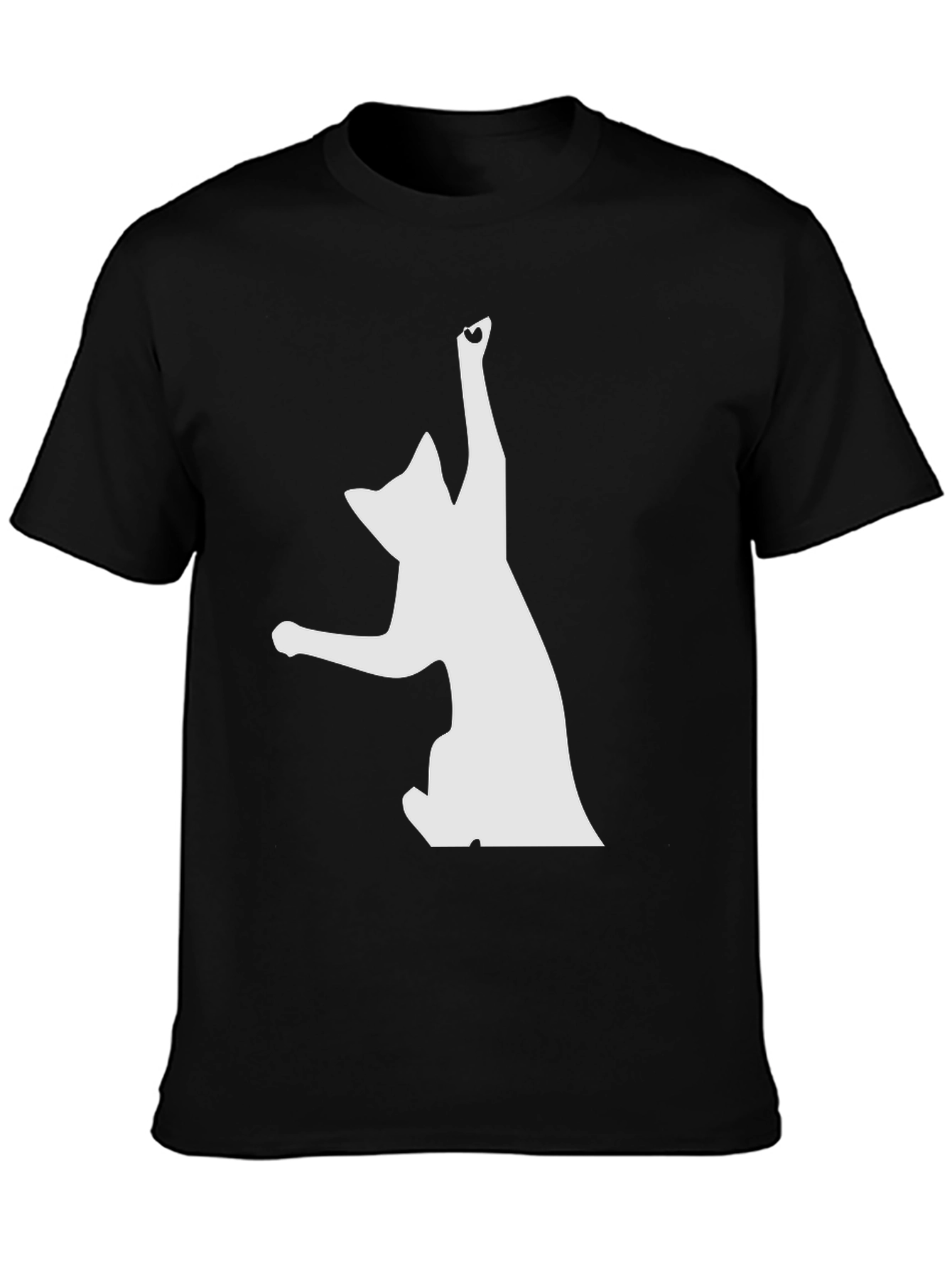 Playful Cat Graphic Black T-Shirt - Unique Design