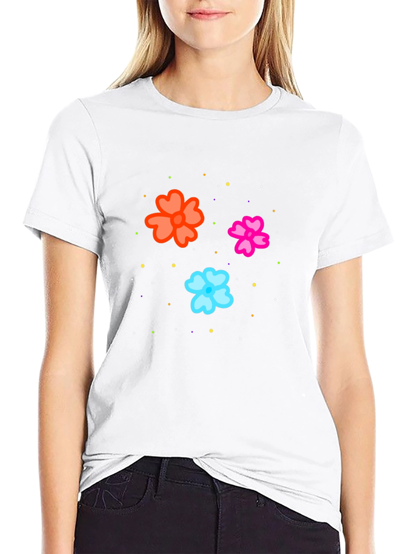 Floral Print Black T-Shirt for Men