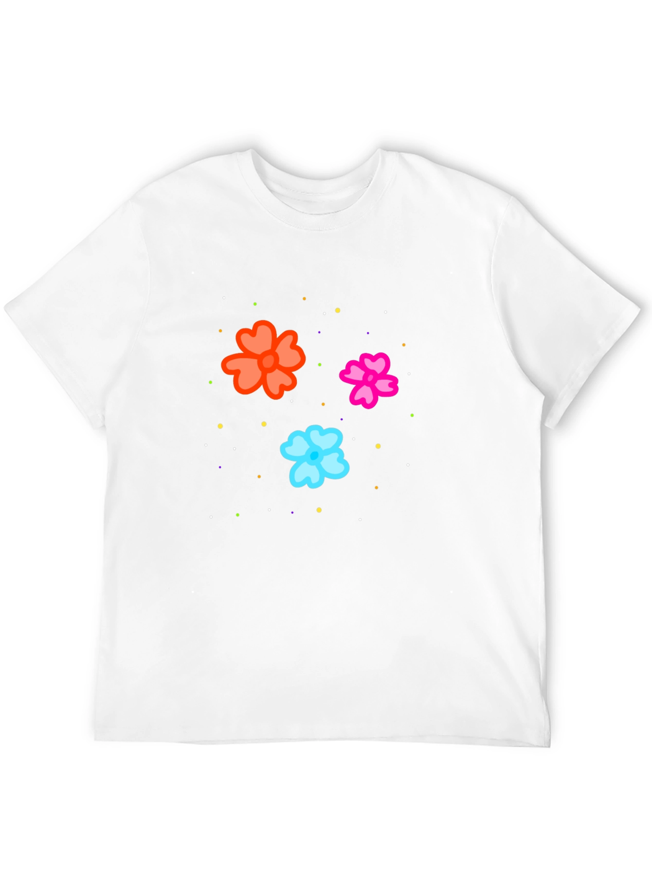 Floral Print Black T-Shirt for Men