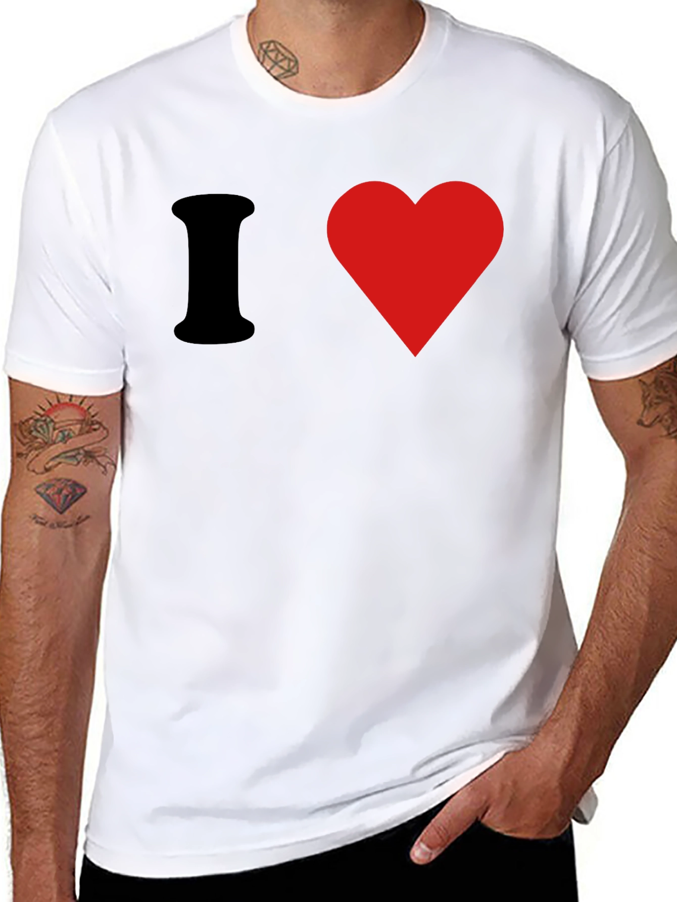 I Heart Graphic Tee - Black Cotton T-Shirt
