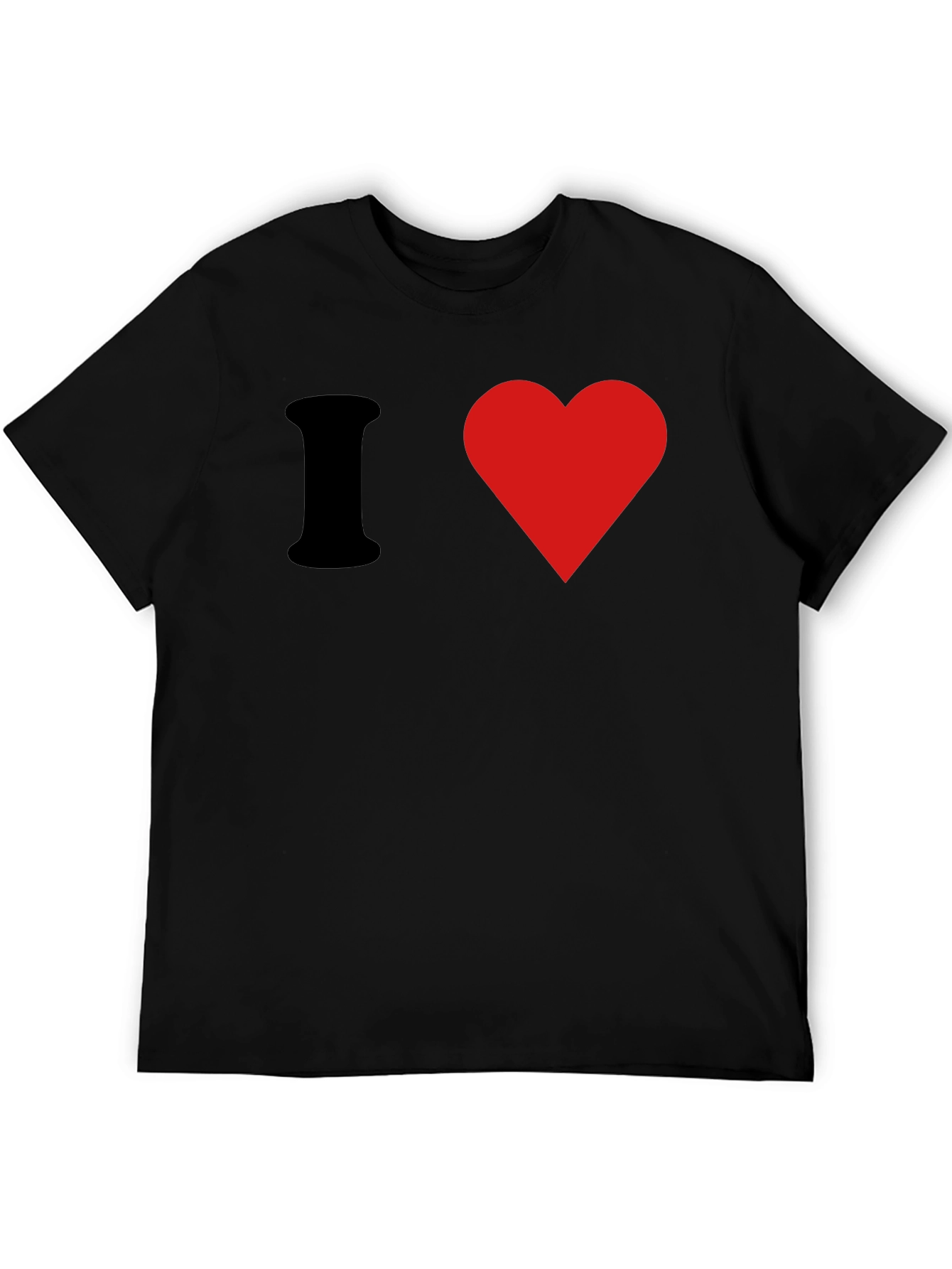 I Heart Graphic Tee - Black Cotton T-Shirt