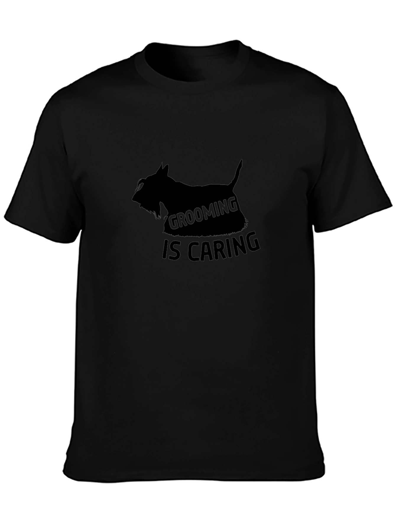 Grooming is Caring Black Dog T-Shirt