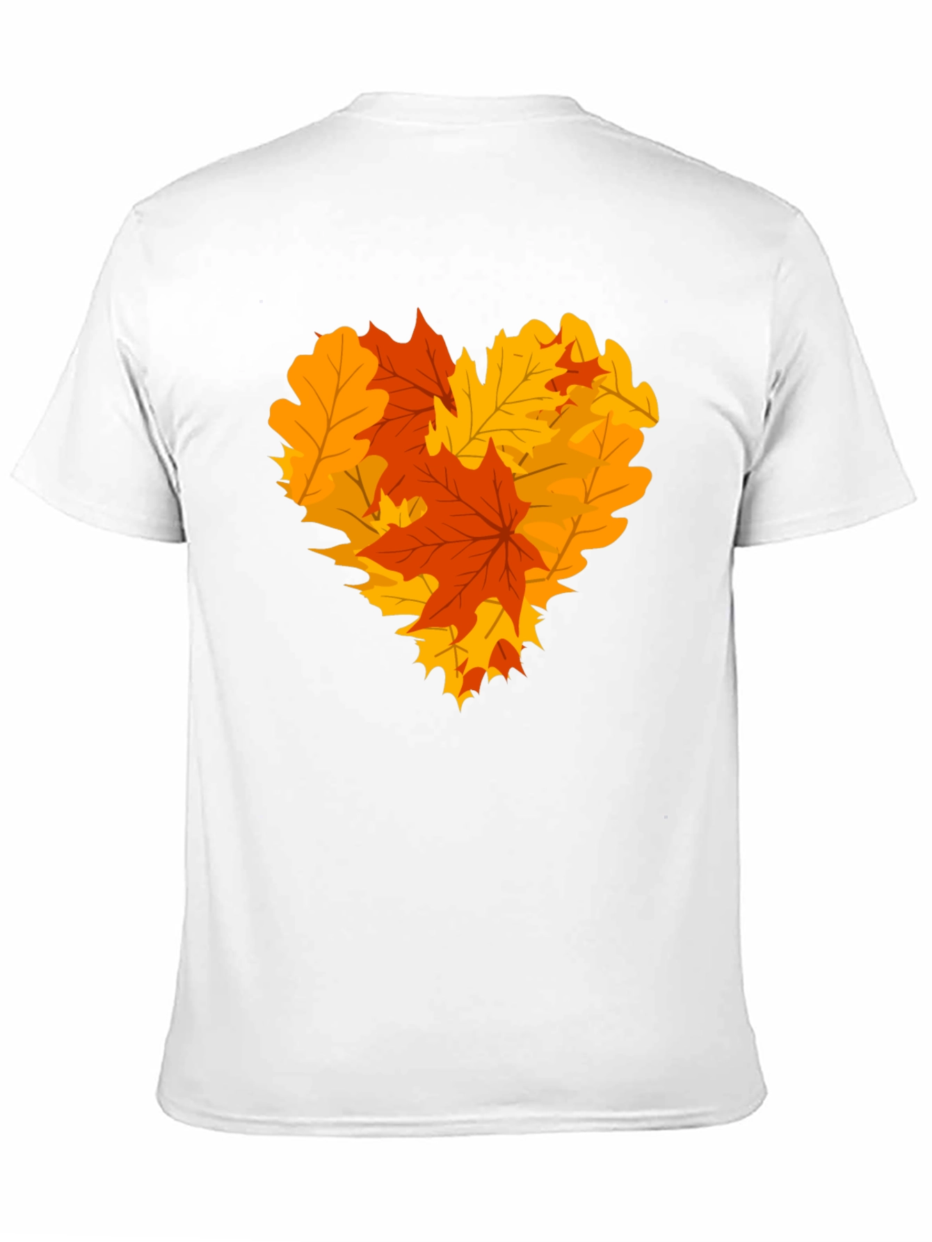 Autumn Leaves Heart Graphic T-Shirt - Fall Fashion