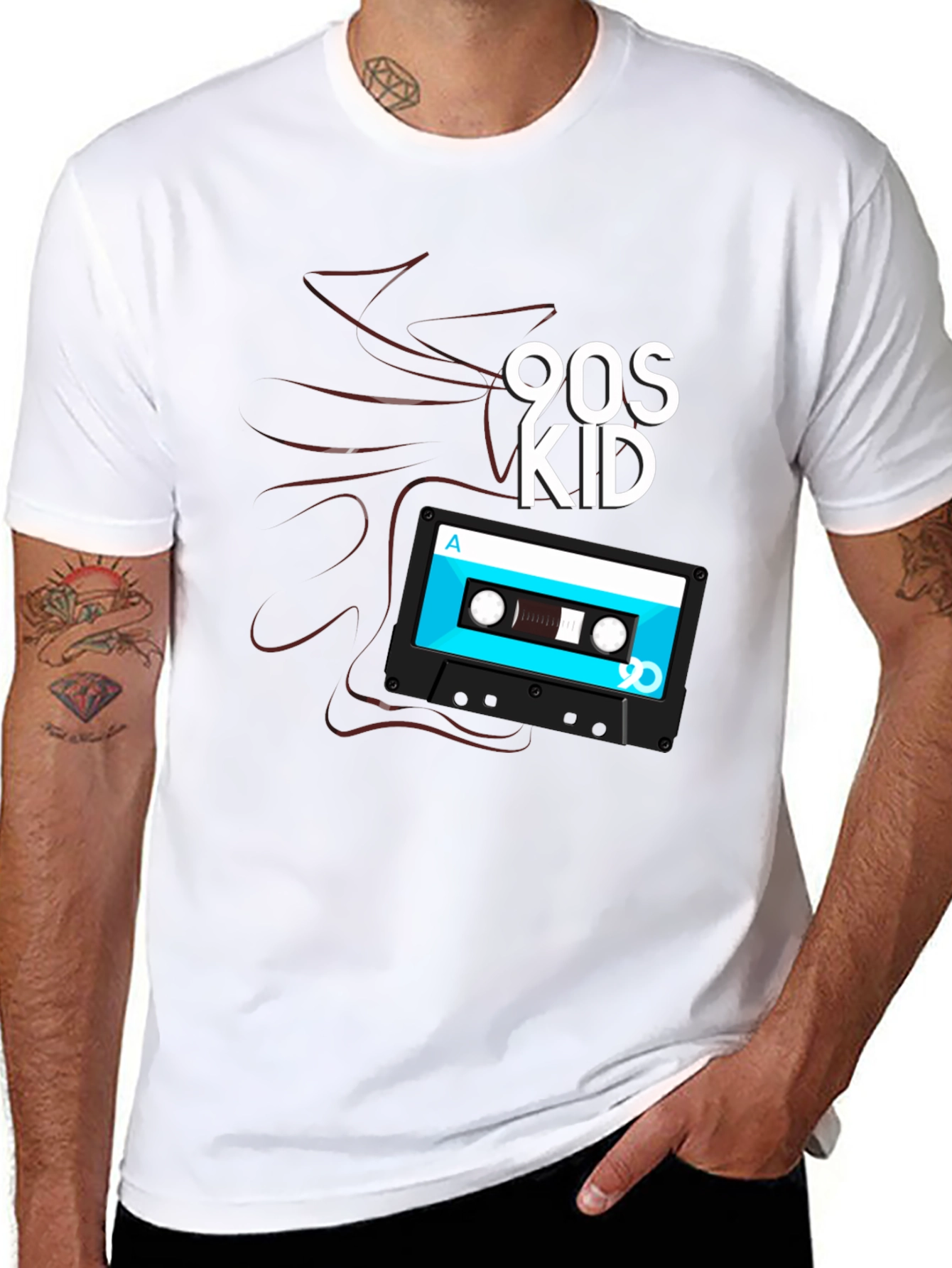 90s Kid Cassette Tape Graphic T-Shirt - Retro Style