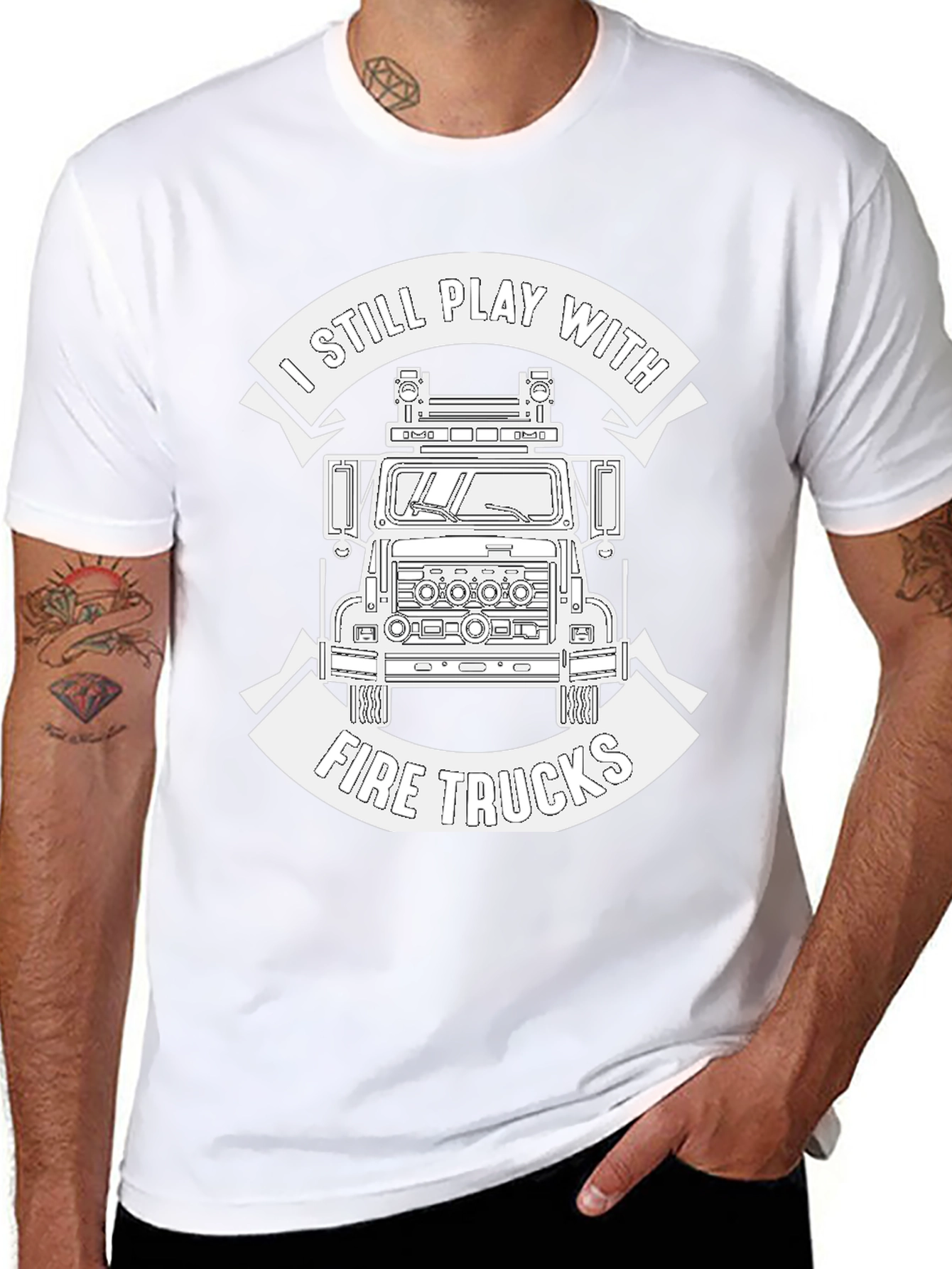 Fire Truck Enthusiast Black T-Shirt