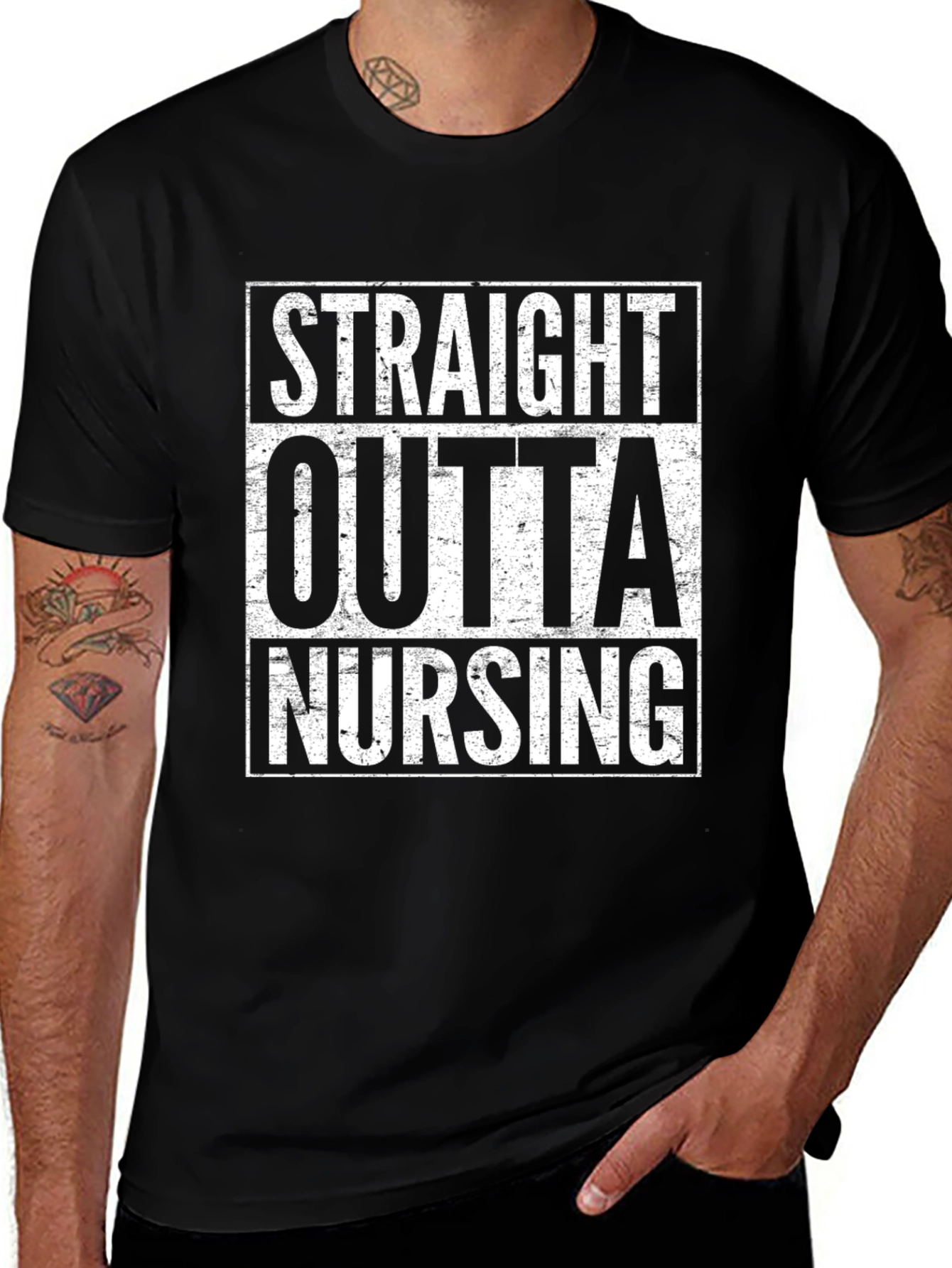 Straight Outta Nursing Graphic T-Shirt