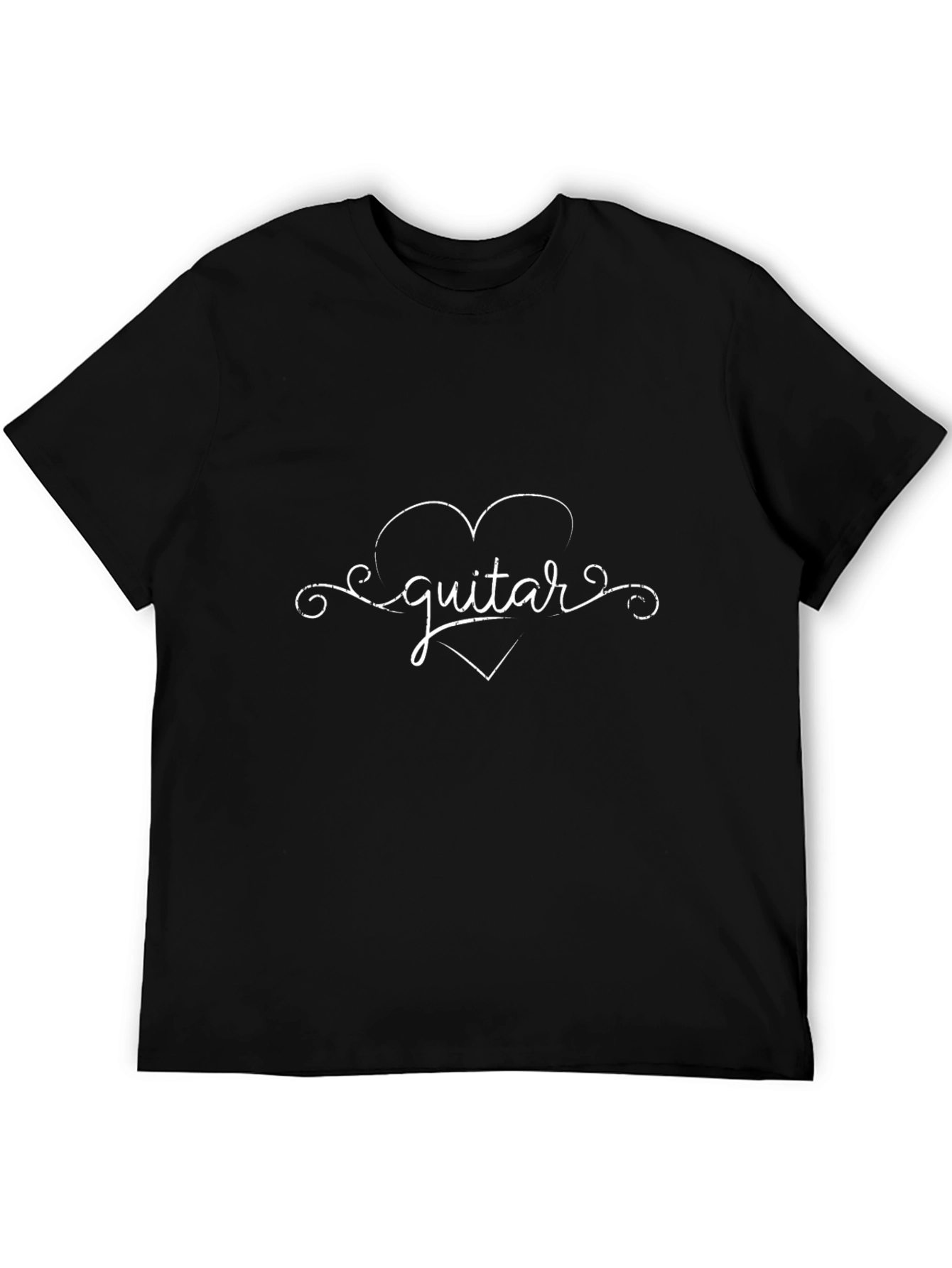 I Heart Guitar Black Graphic Tee