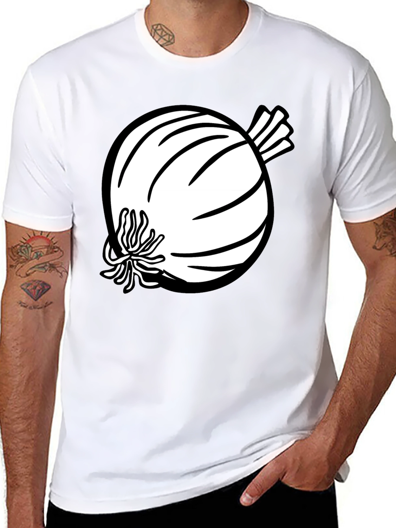 Onion Graphic Tee - Black Cotton Blend T-Shirt