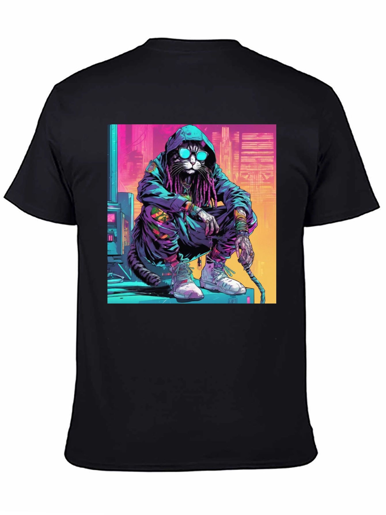 Cool Cat in Hoodie T-Shirt