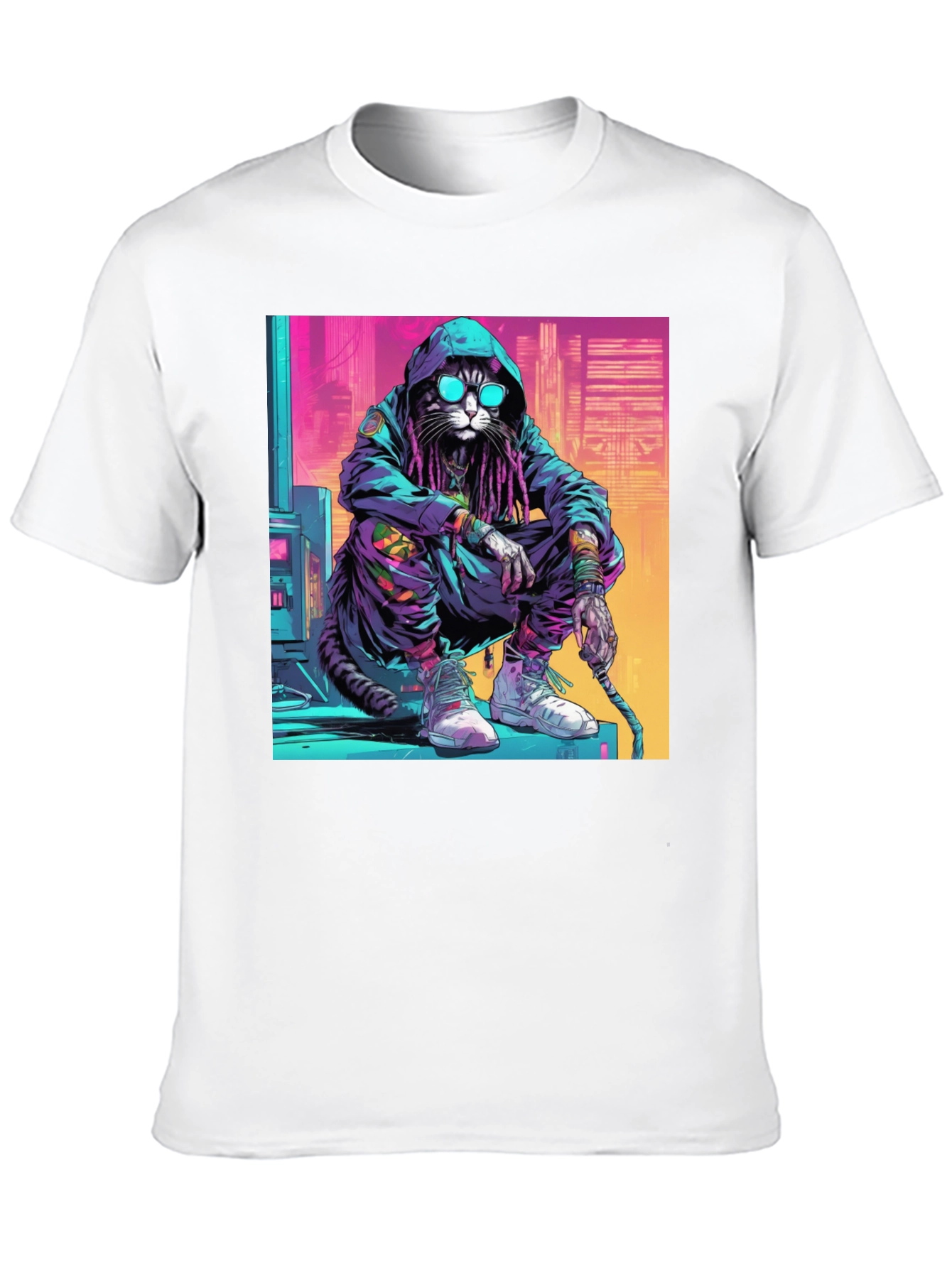 Cool Cat in Hoodie T-Shirt