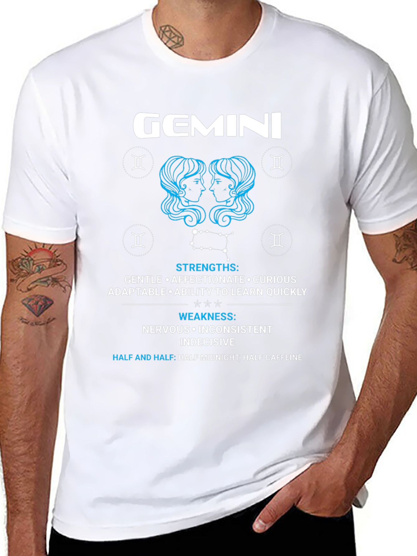 Gemini Zodiac T-Shirt - Strengths & Weaknesses
