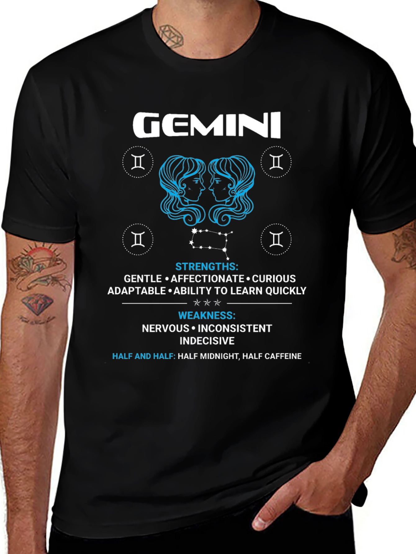 Gemini Zodiac T-Shirt - Strengths & Weaknesses