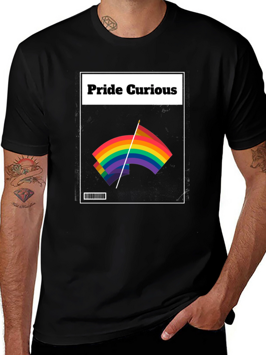 Pride Curious Graphic Tee - LGBTQ+ Rainbow Flag Shirt