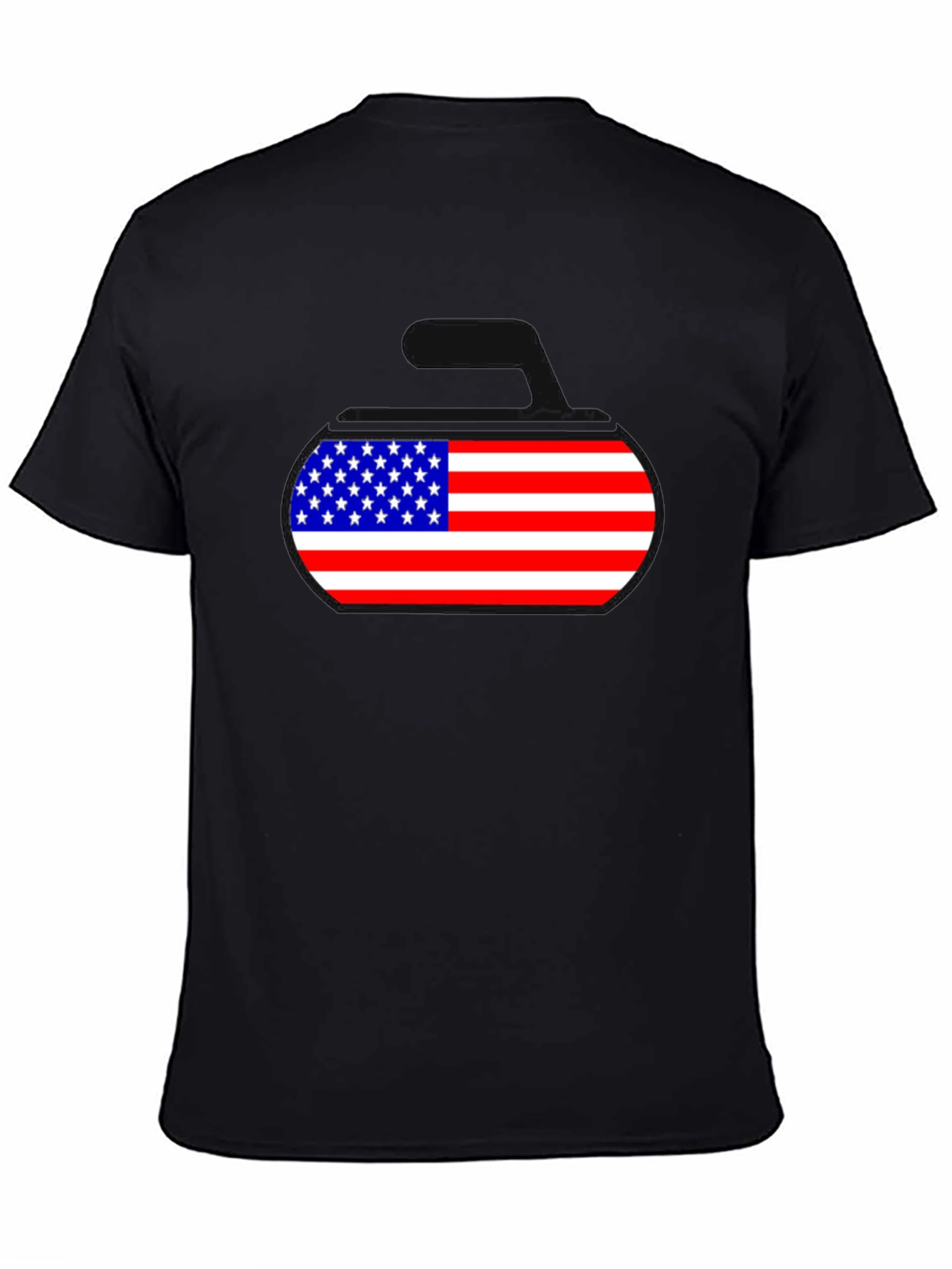 American Flag Curling Stone Graphic Tee