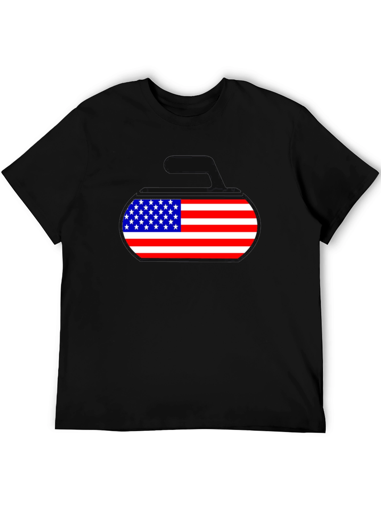 American Flag Curling Stone Graphic Tee
