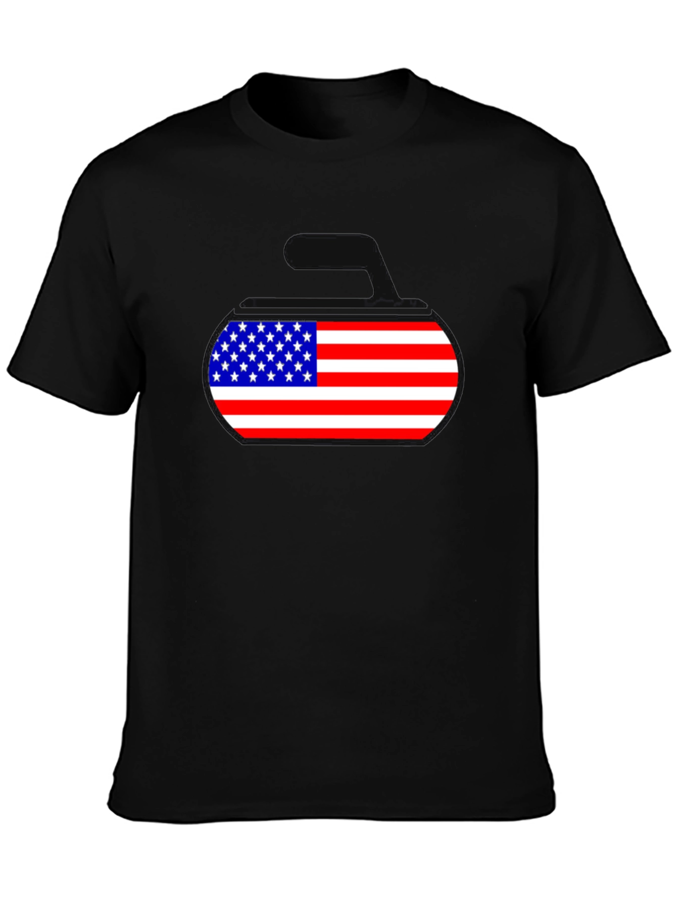 American Flag Curling Stone Graphic Tee
