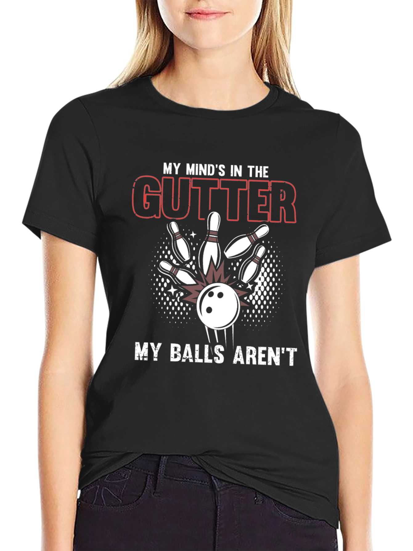 Funny Bowling T-Shirt - Mind In The Gutter