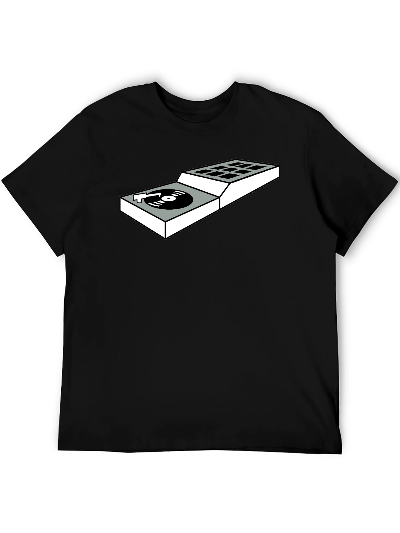 DJ Turntable Graphic Tee - Black Cotton T-Shirt