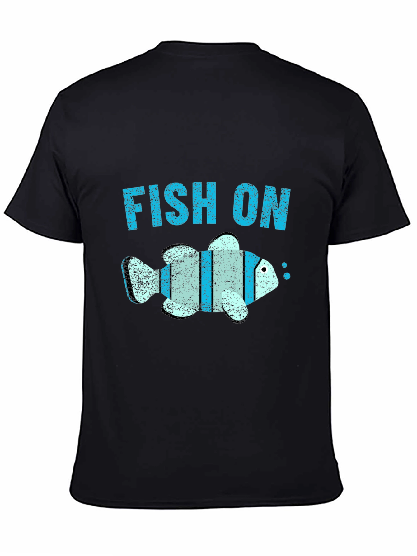 Fish On Graphic Tee - Black Cotton Comfort