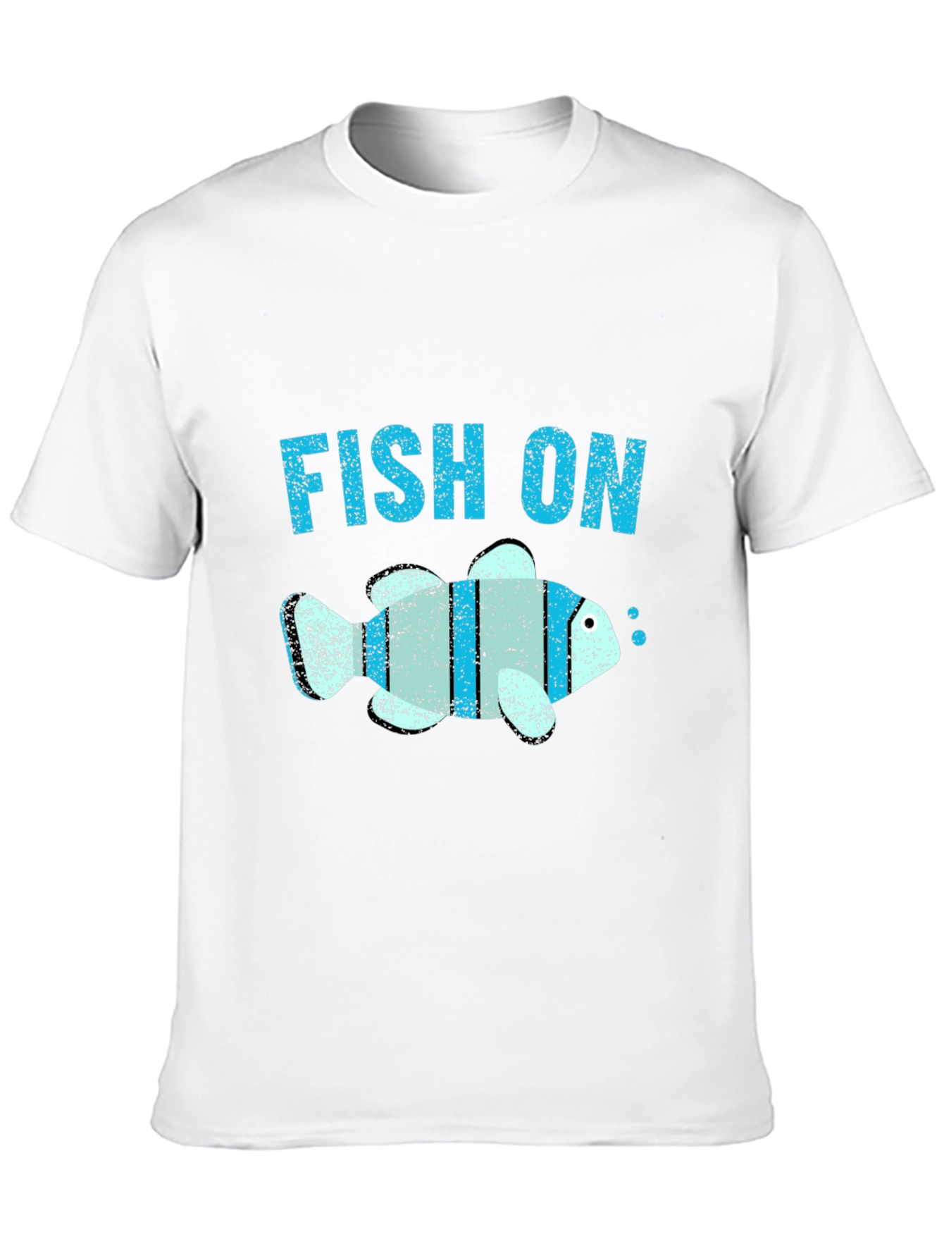 Fish On Graphic Tee - Black Cotton Comfort