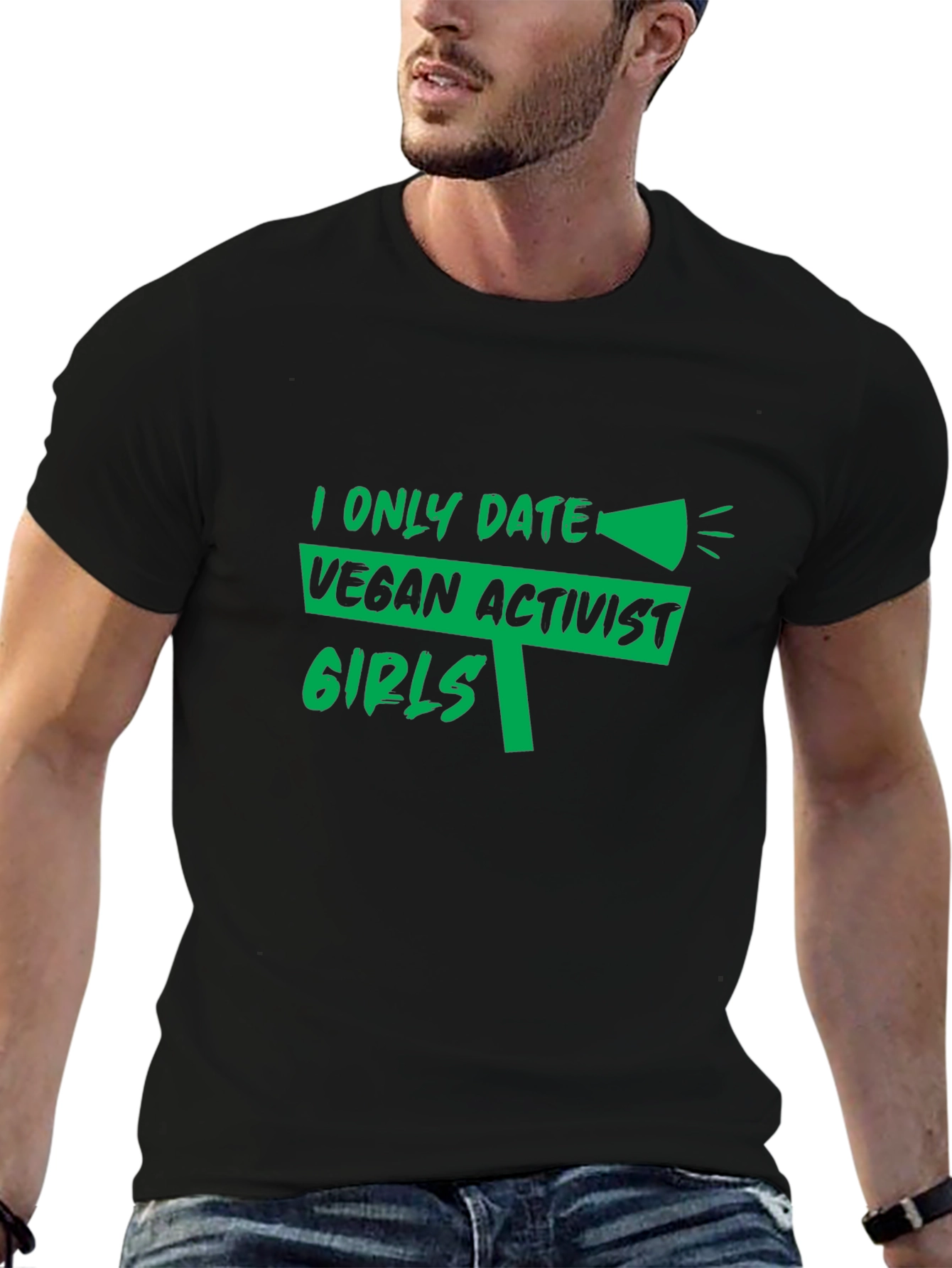 Vegan Activist Girls T-Shirt -  Black Cotton Tee