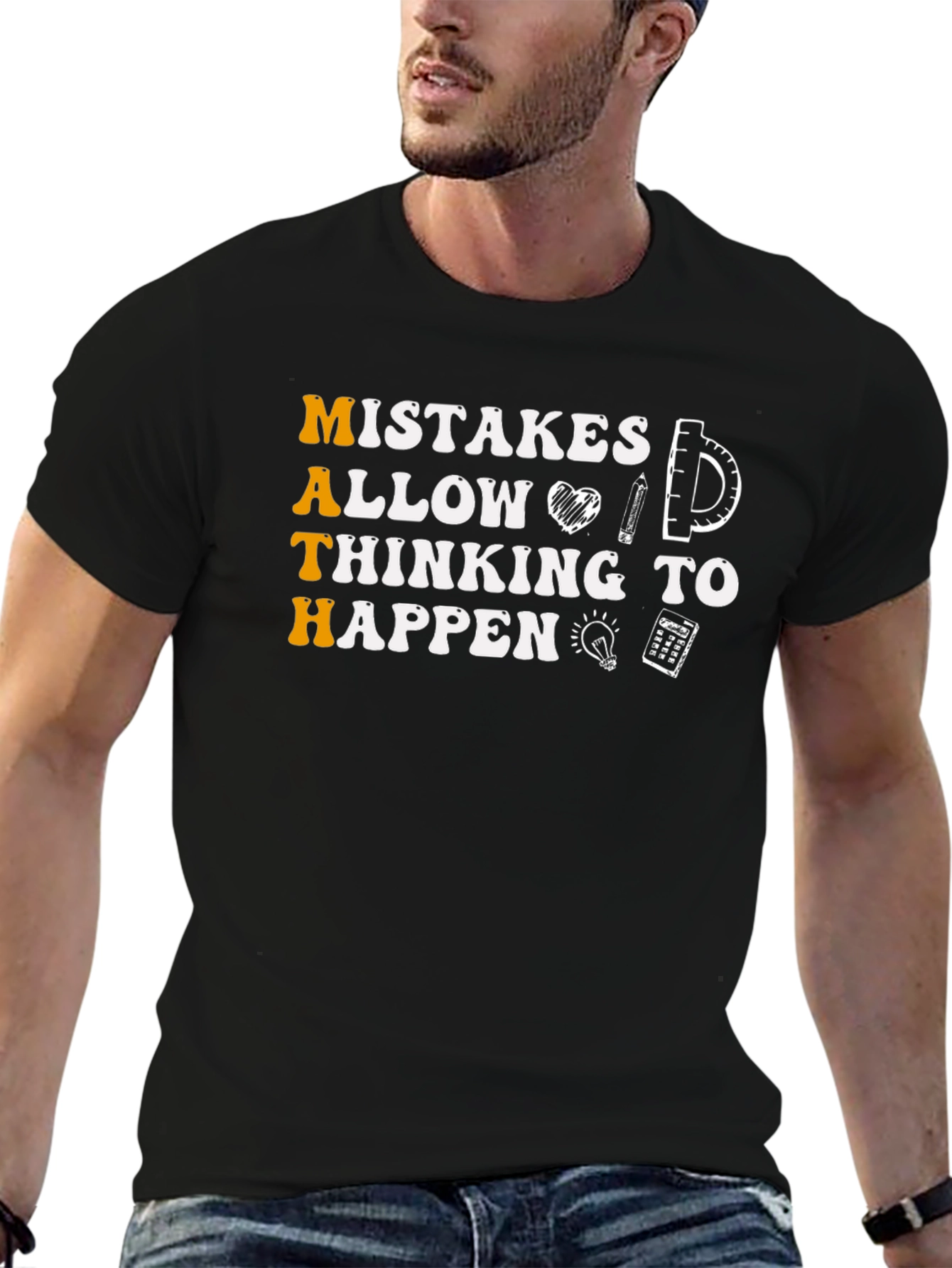 Math Mistakes Allow Thinking To Happen Black T-Shirt