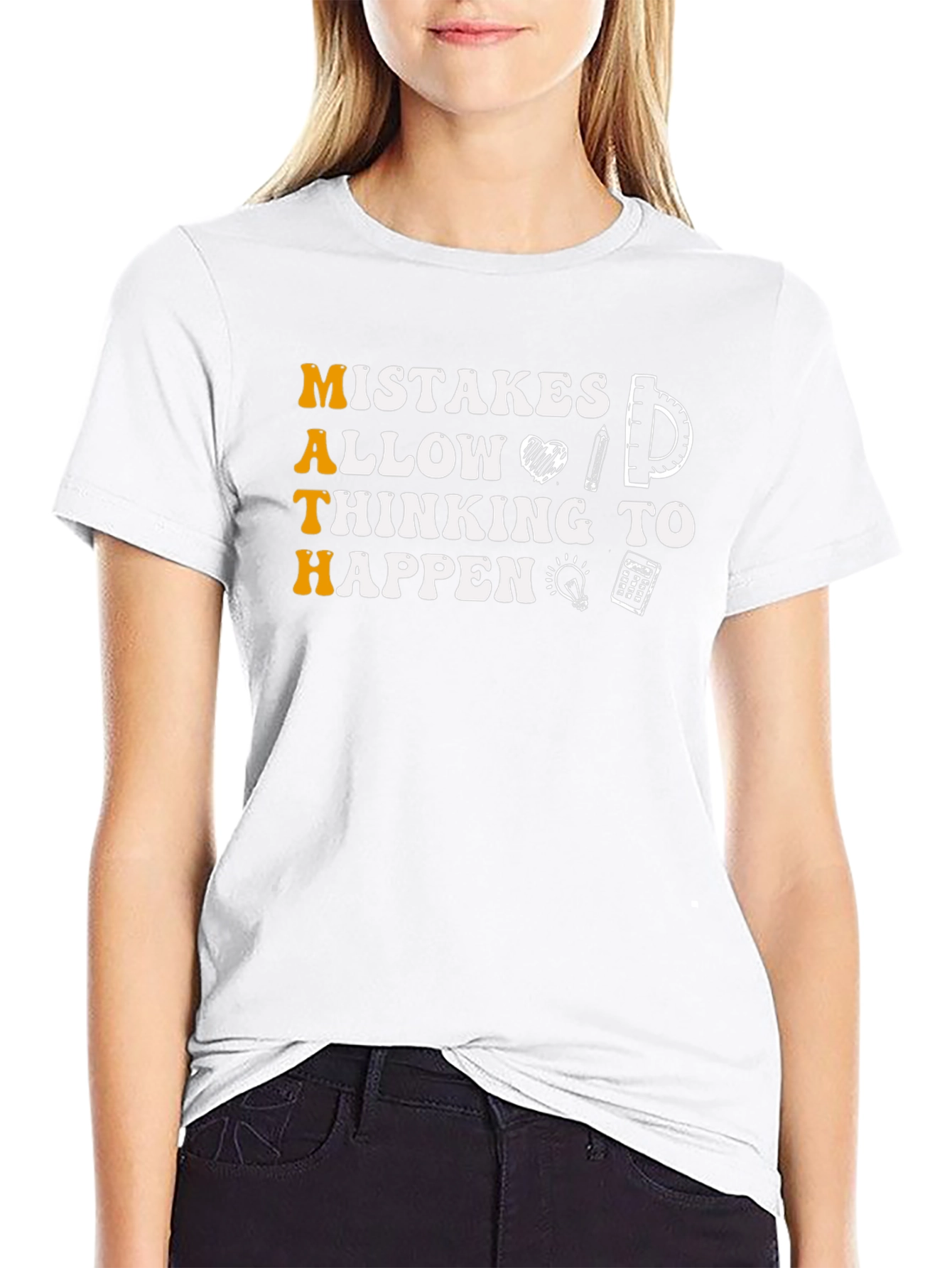 Math Mistakes Allow Thinking To Happen Black T-Shirt