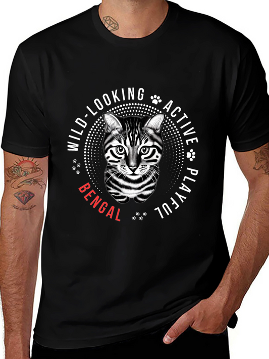 Bengal Cat T-Shirt - Wild Looking Active Playful Cat Tee