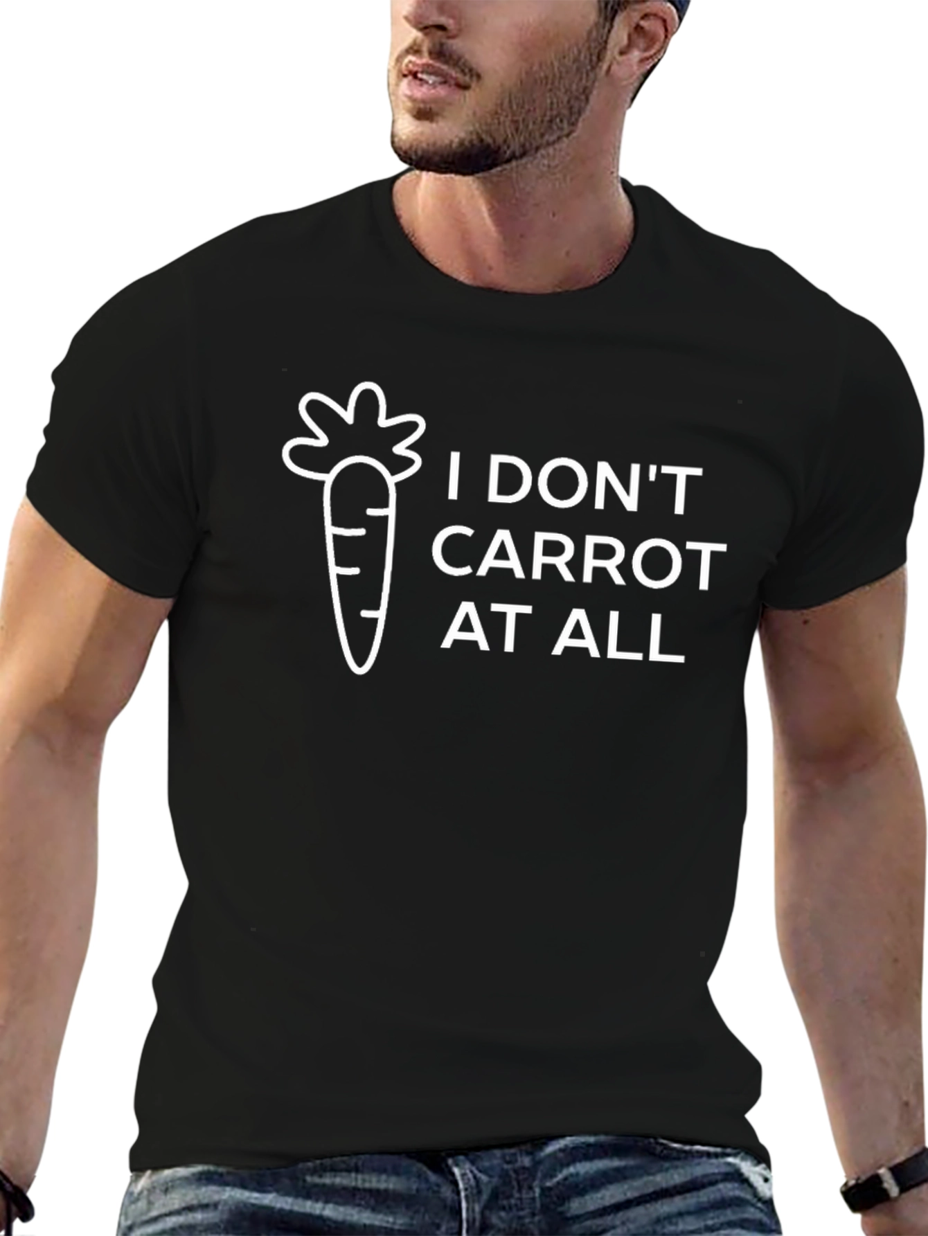I Dont Carrot at All Black Graphic Tee