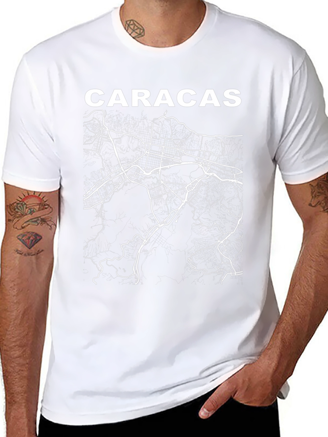 Caracas Map T-Shirt - City Street Map Tee