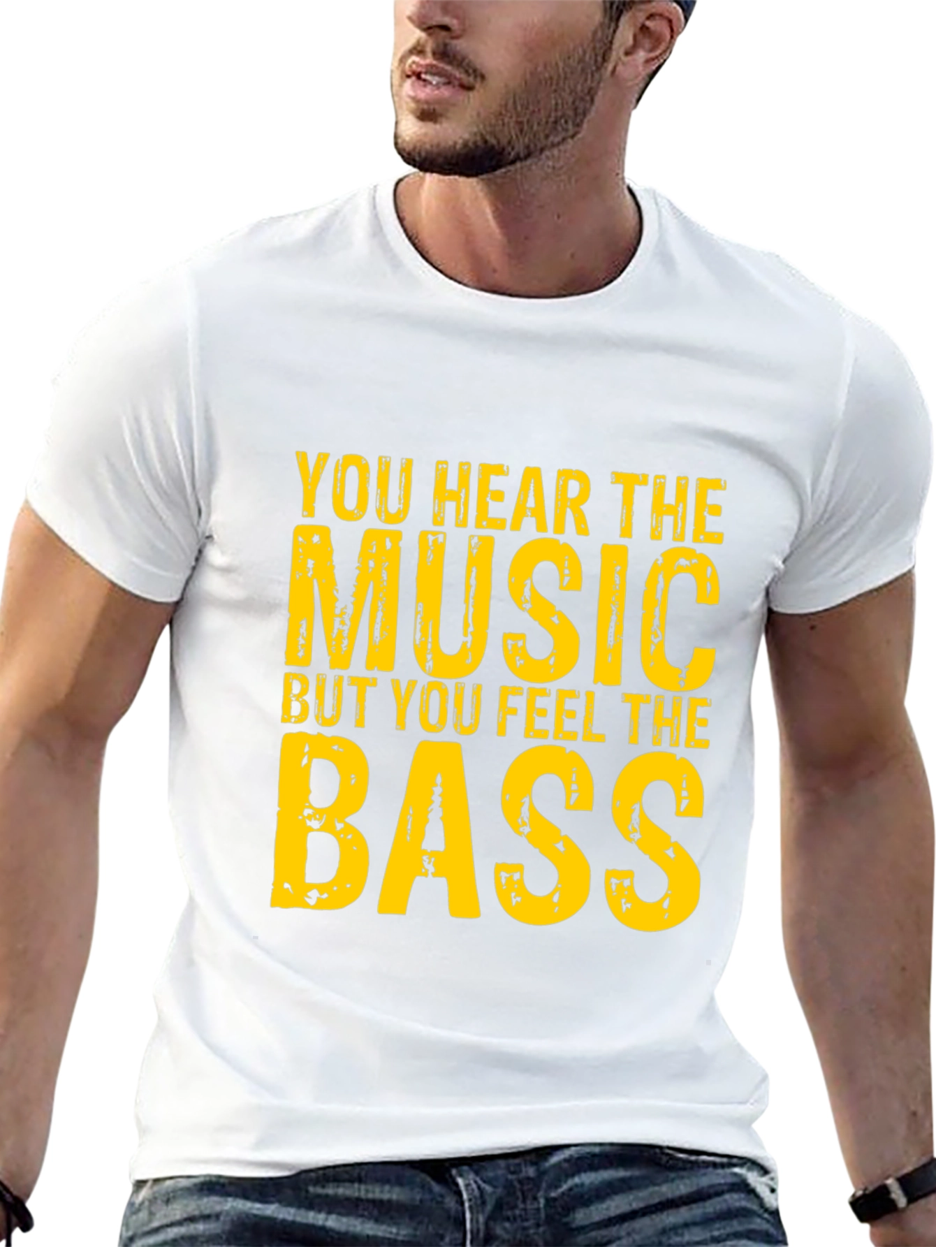 Music & Bass Graphic Tee - Black Cotton T-Shirt