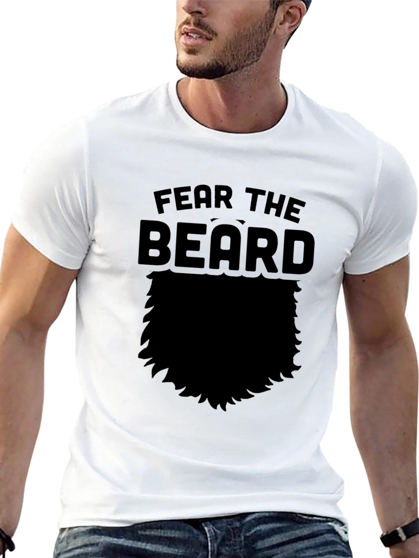 Fear The Beard Graphic T-Shirt - Mens Black Tee
