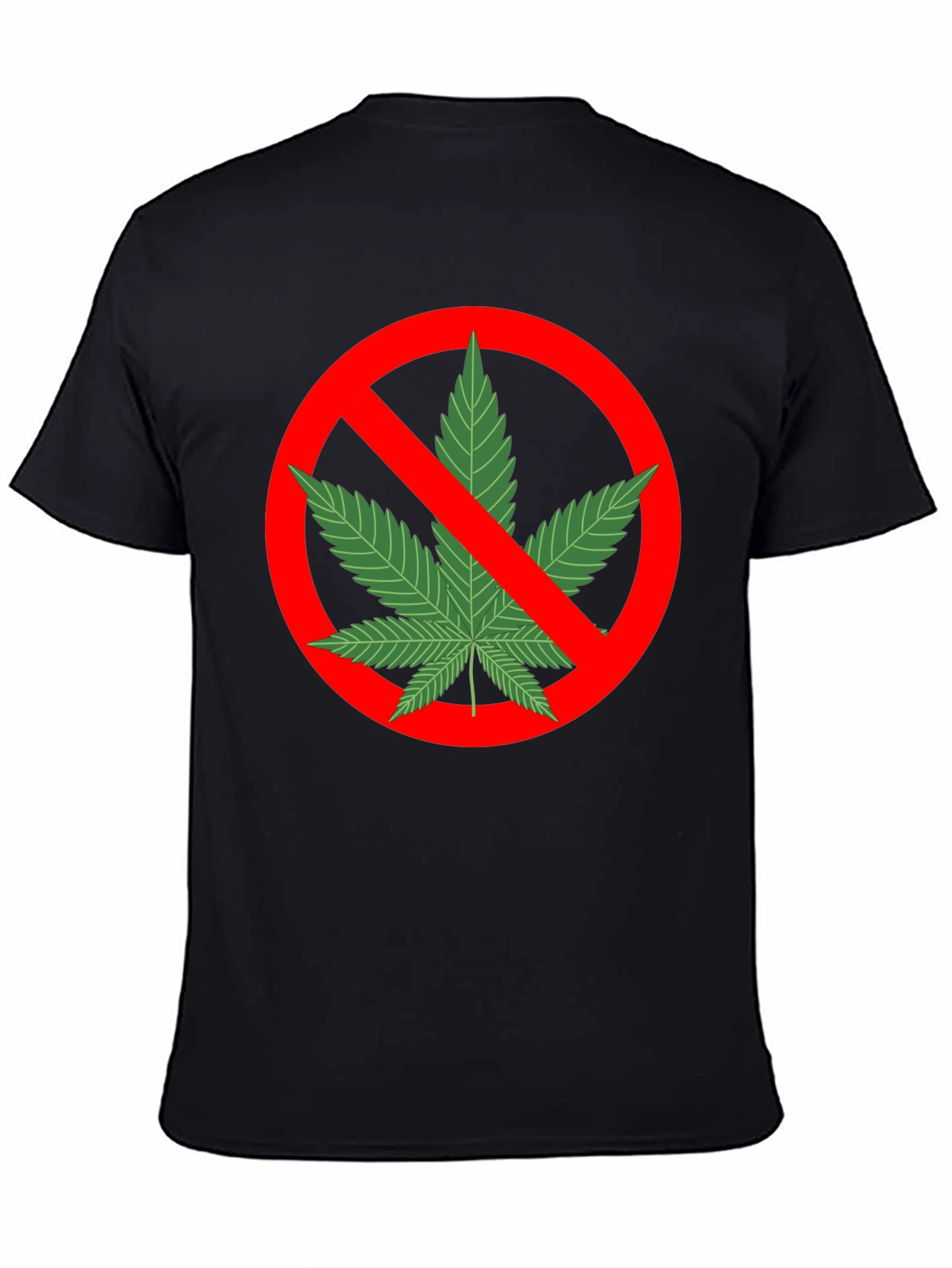 Anti-Marijuana Graphic Tee - Black Cotton T-Shirt
