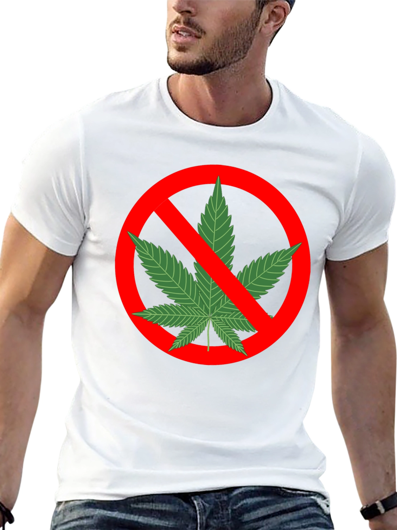 Anti-Marijuana Graphic Tee - Black Cotton T-Shirt