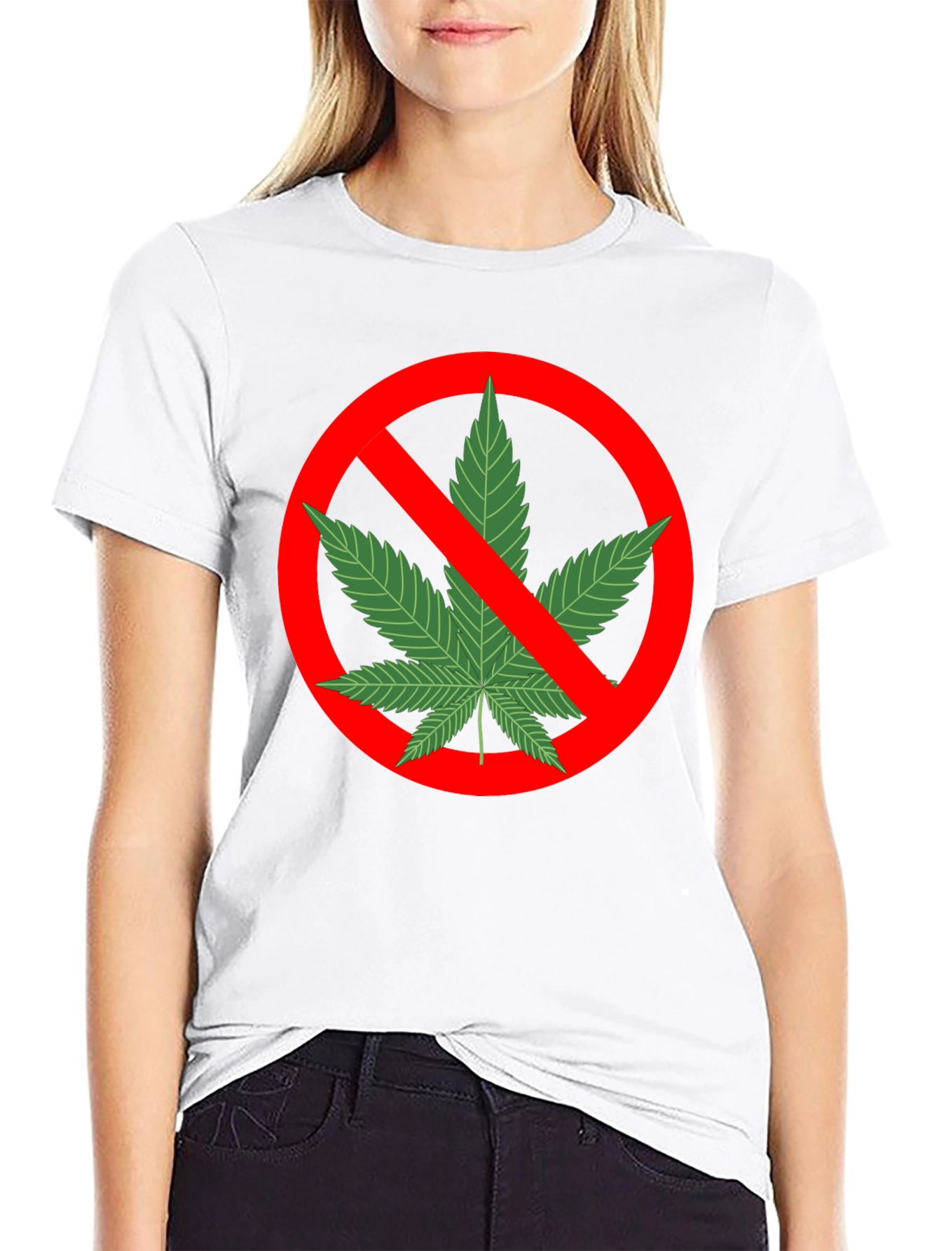 Anti-Marijuana Graphic Tee - Black Cotton T-Shirt