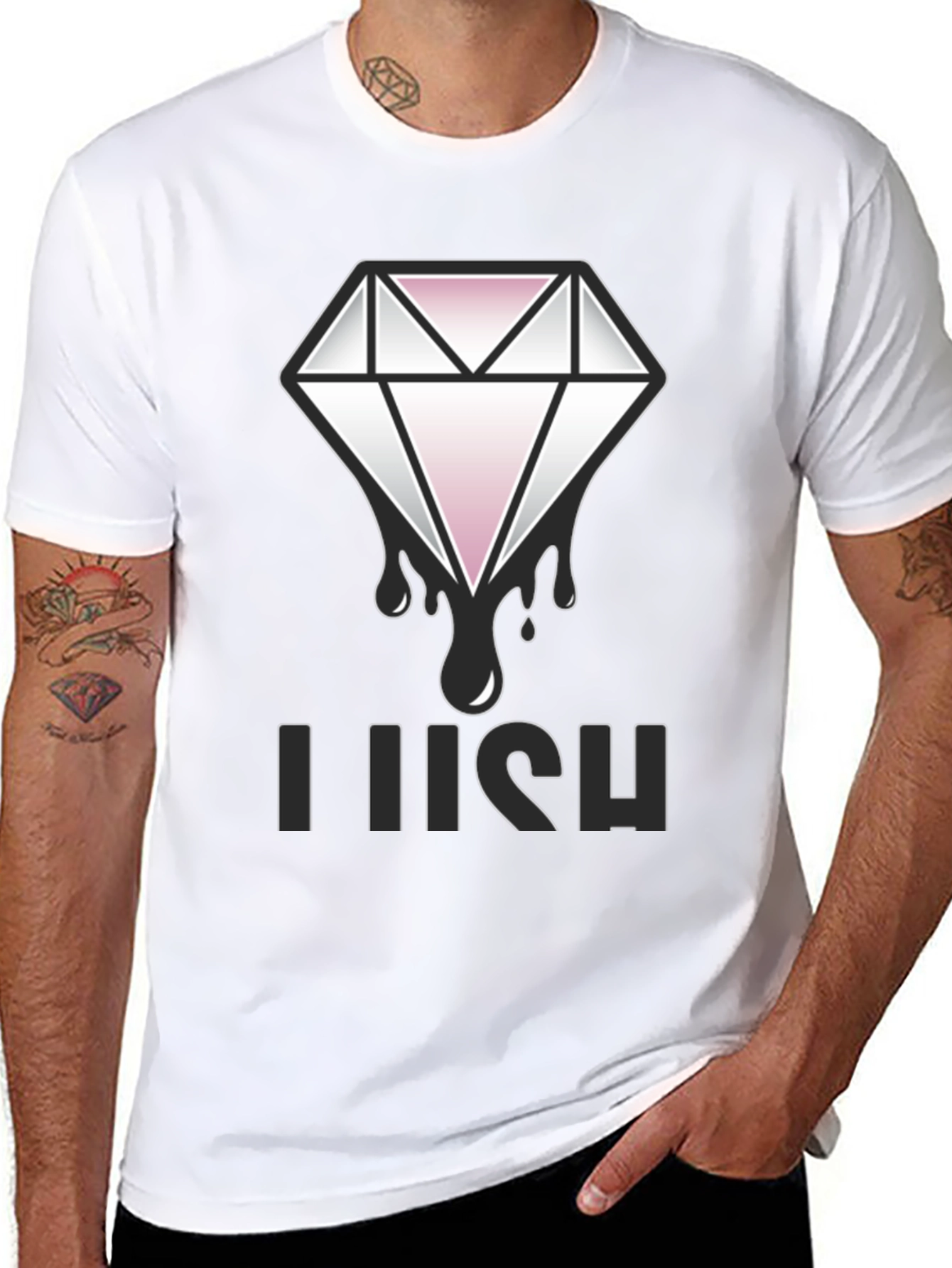Lush Diamond Graphic Tee - Black Cotton Blend