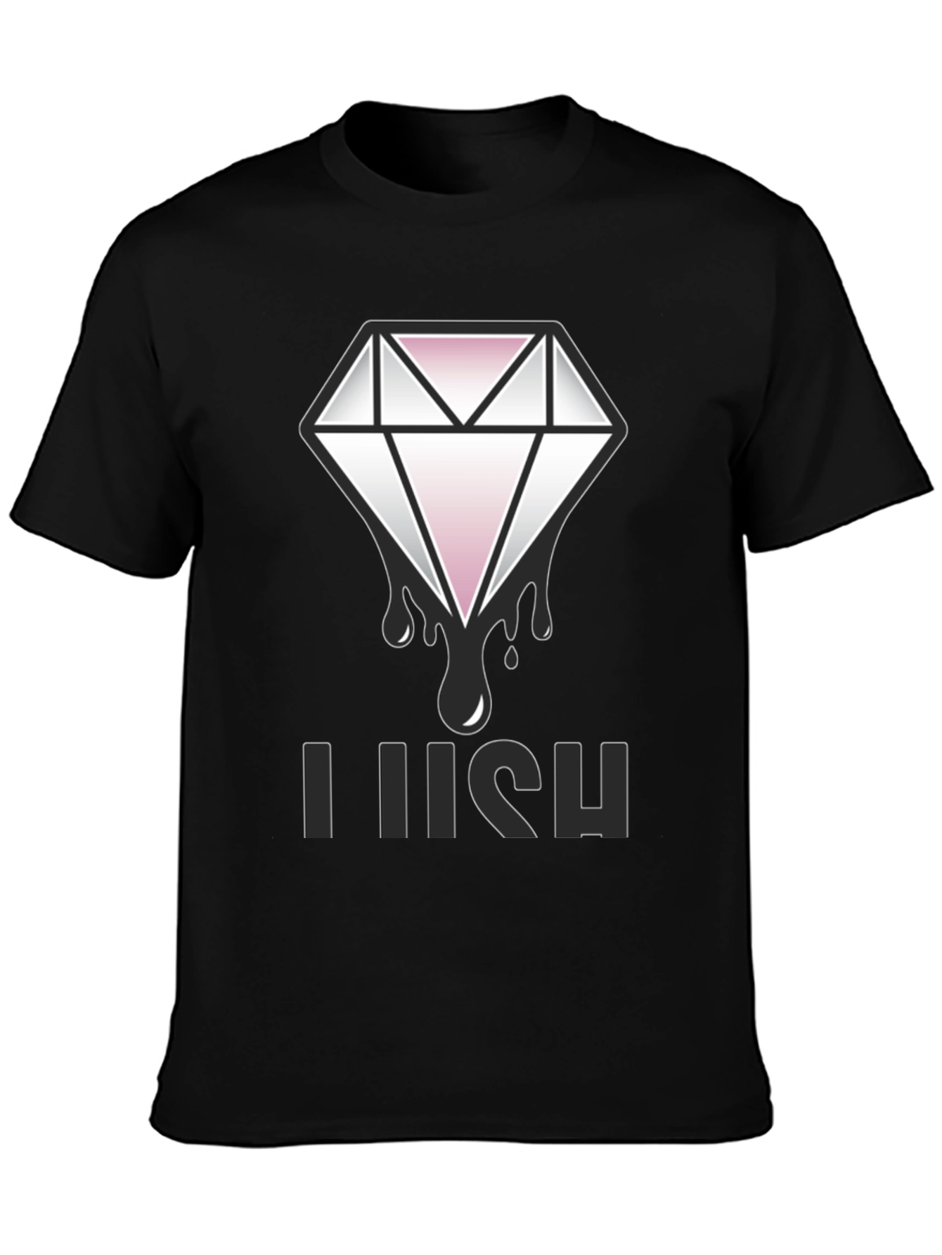 Lush Diamond Graphic Tee - Black Cotton Blend