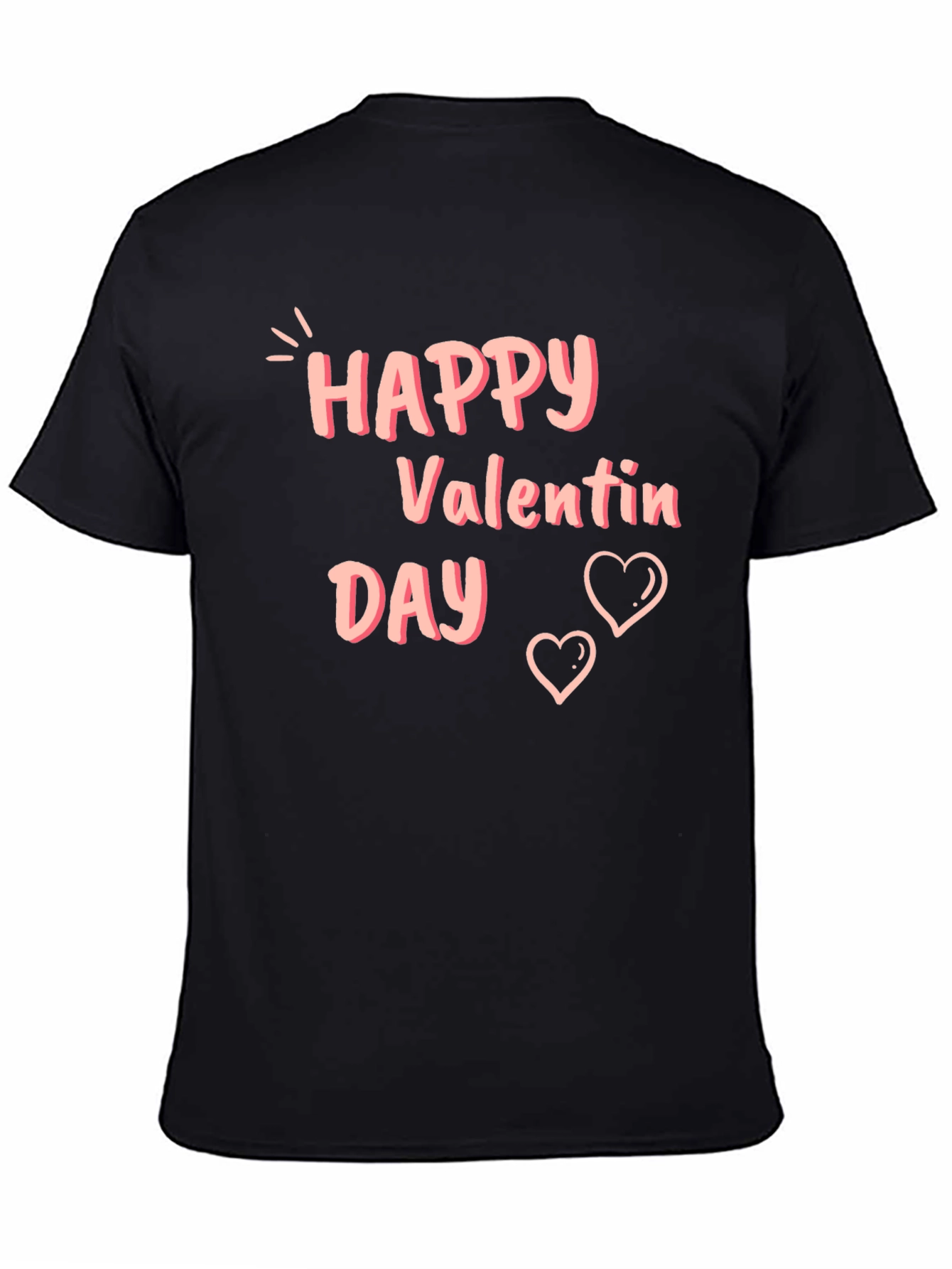 Happy Valentines Day Black T-Shirt