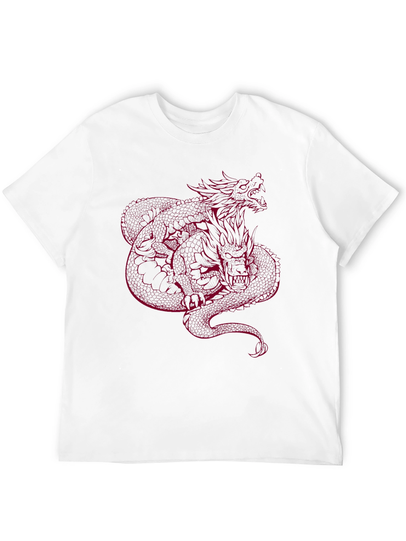 Dragon Graphic Tee - Red Print on Black