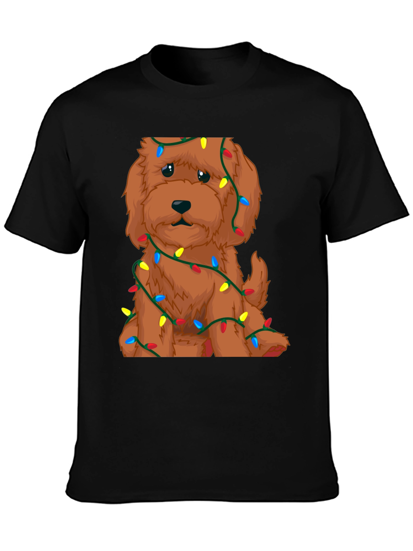Cute Dog Christmas Lights Graphic T-Shirt
