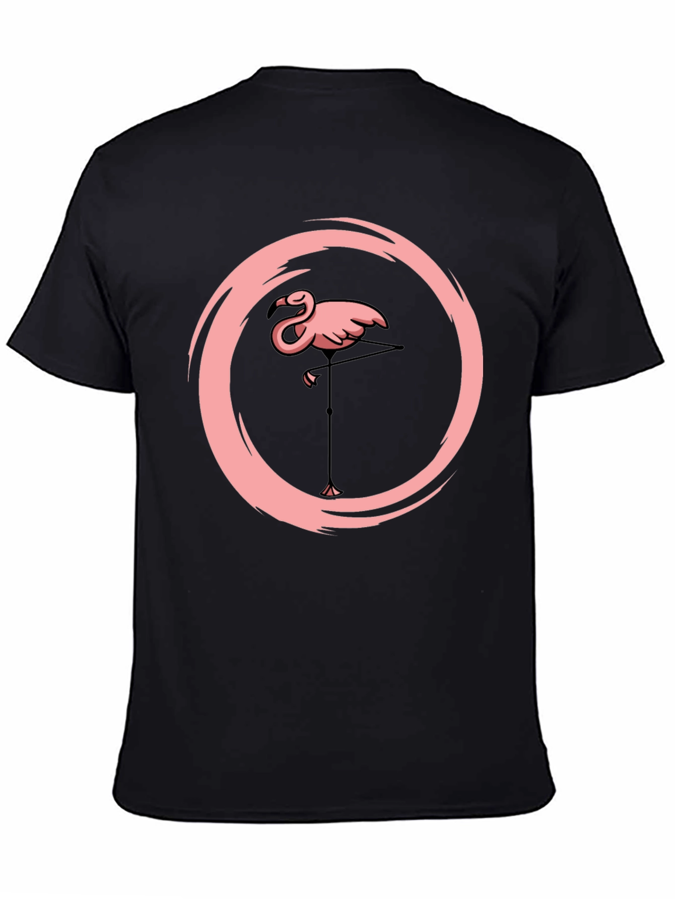 Flamingo Graphic Print Black T-Shirt
