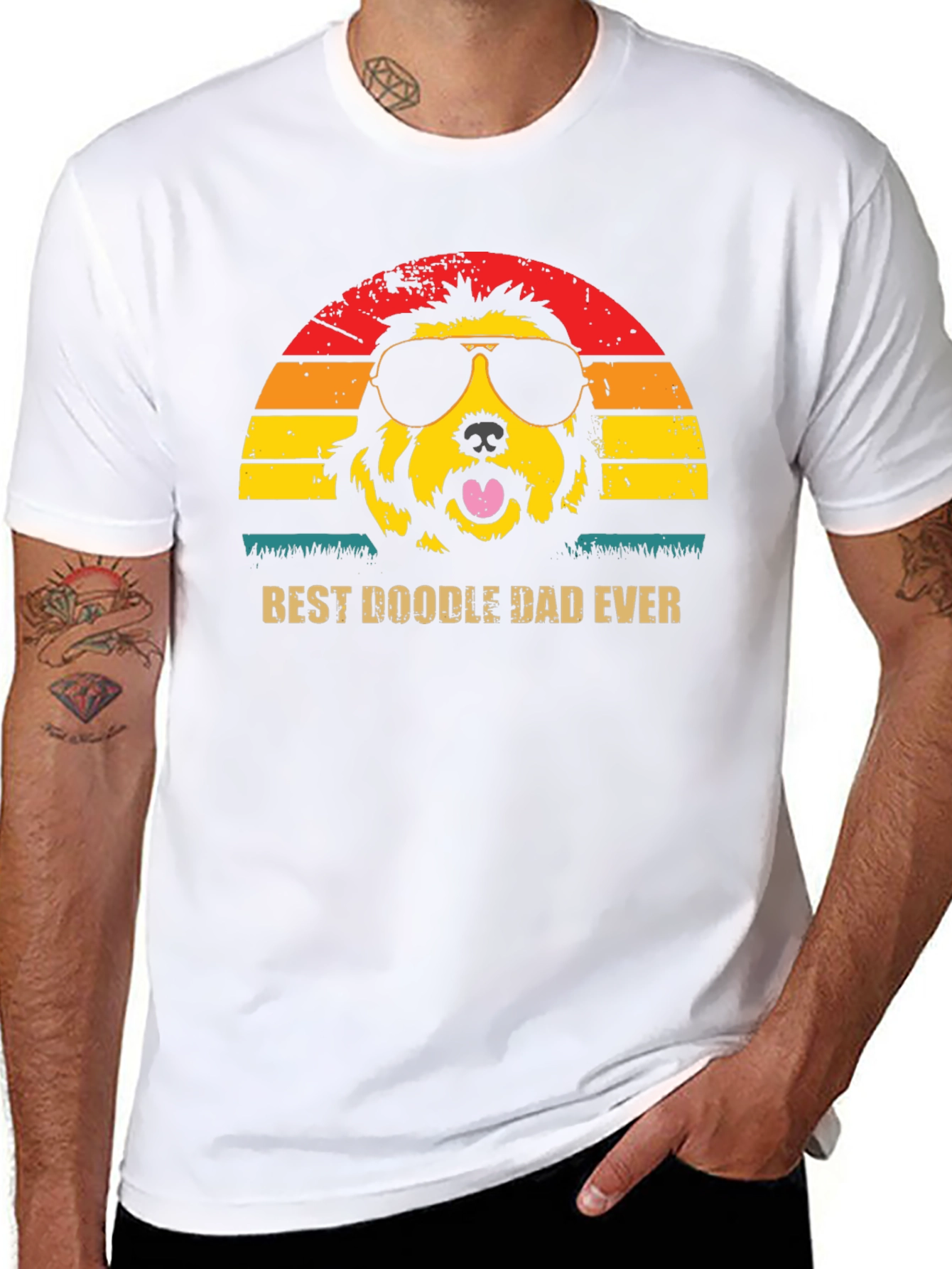 Best Doodle Dad Ever T-Shirt - Novelty Graphic Tee